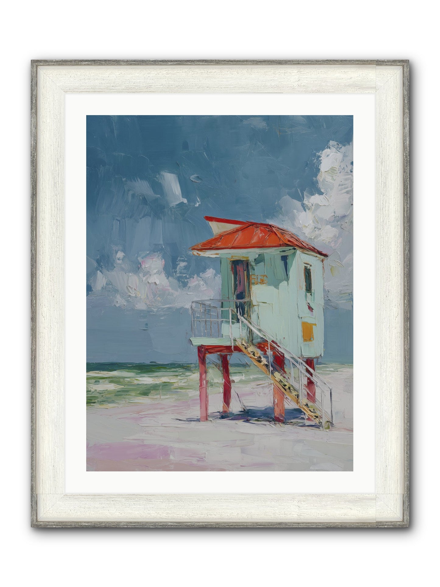 Where Tides Come Play Framed Print - Driftwood White 24x32