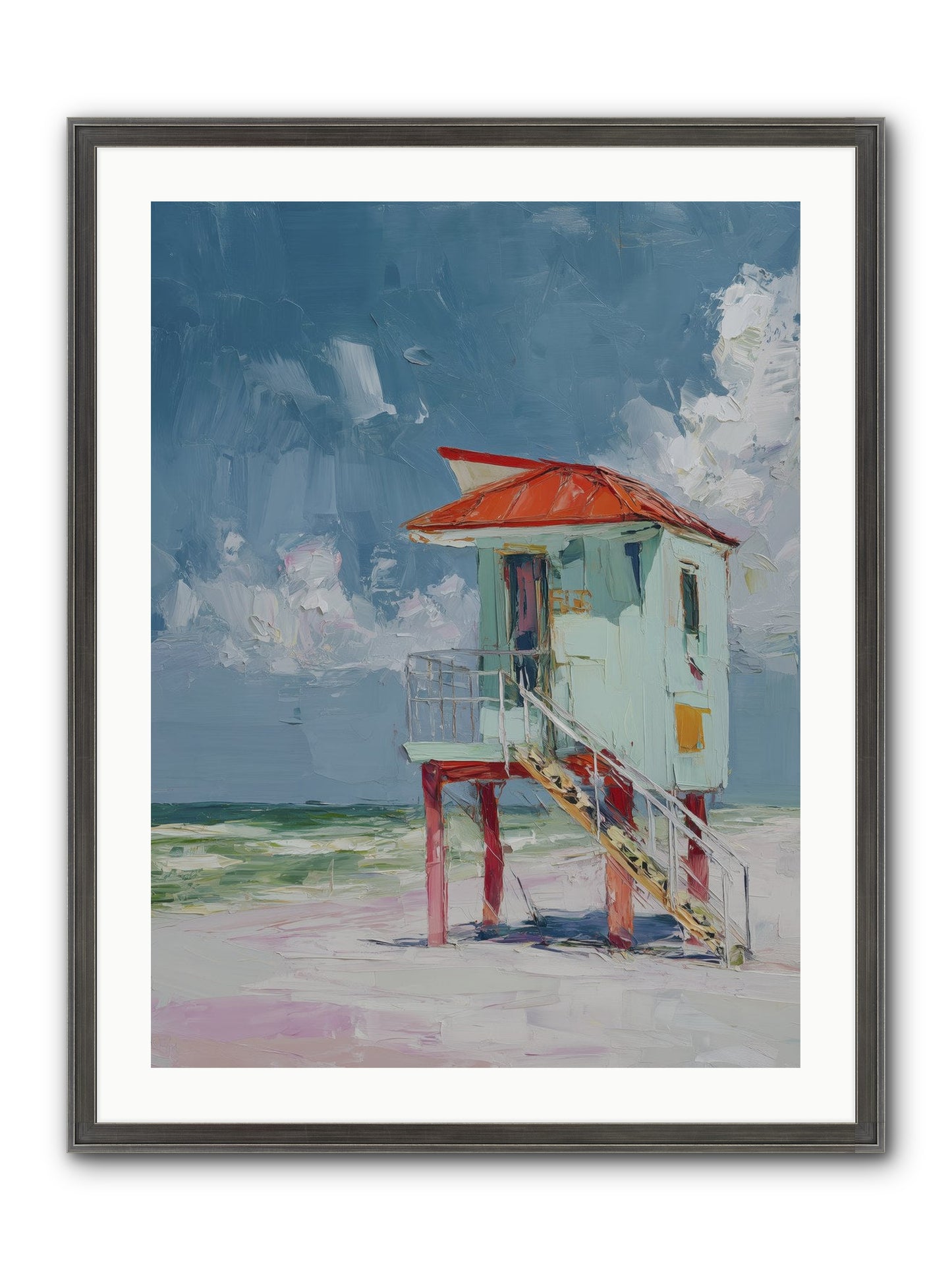 Where Tides Come Play Framed Print - Slimwoods Black/Silver 24x32