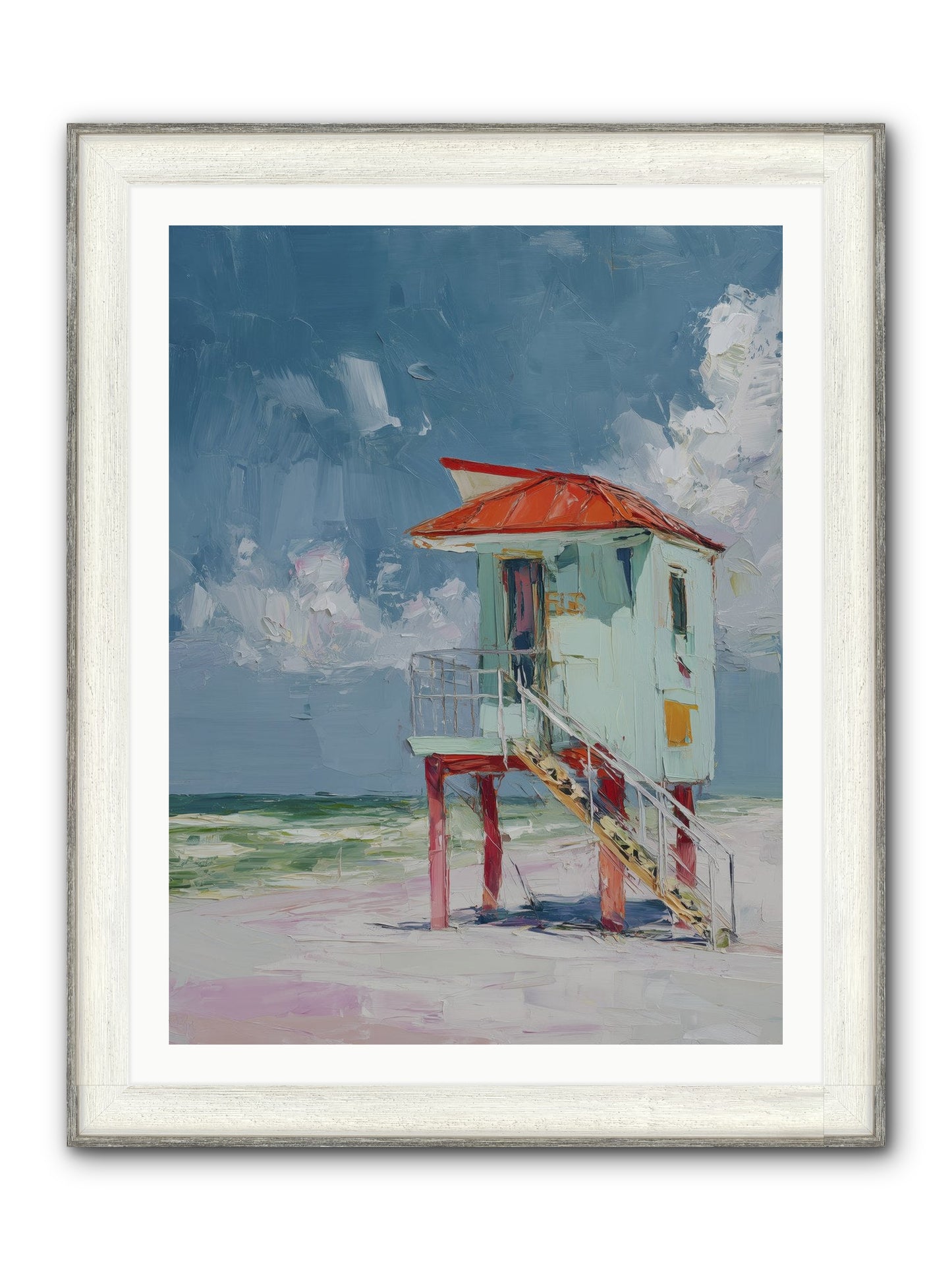 Where Tides Come Play Framed Print - Driftwood White 30x40