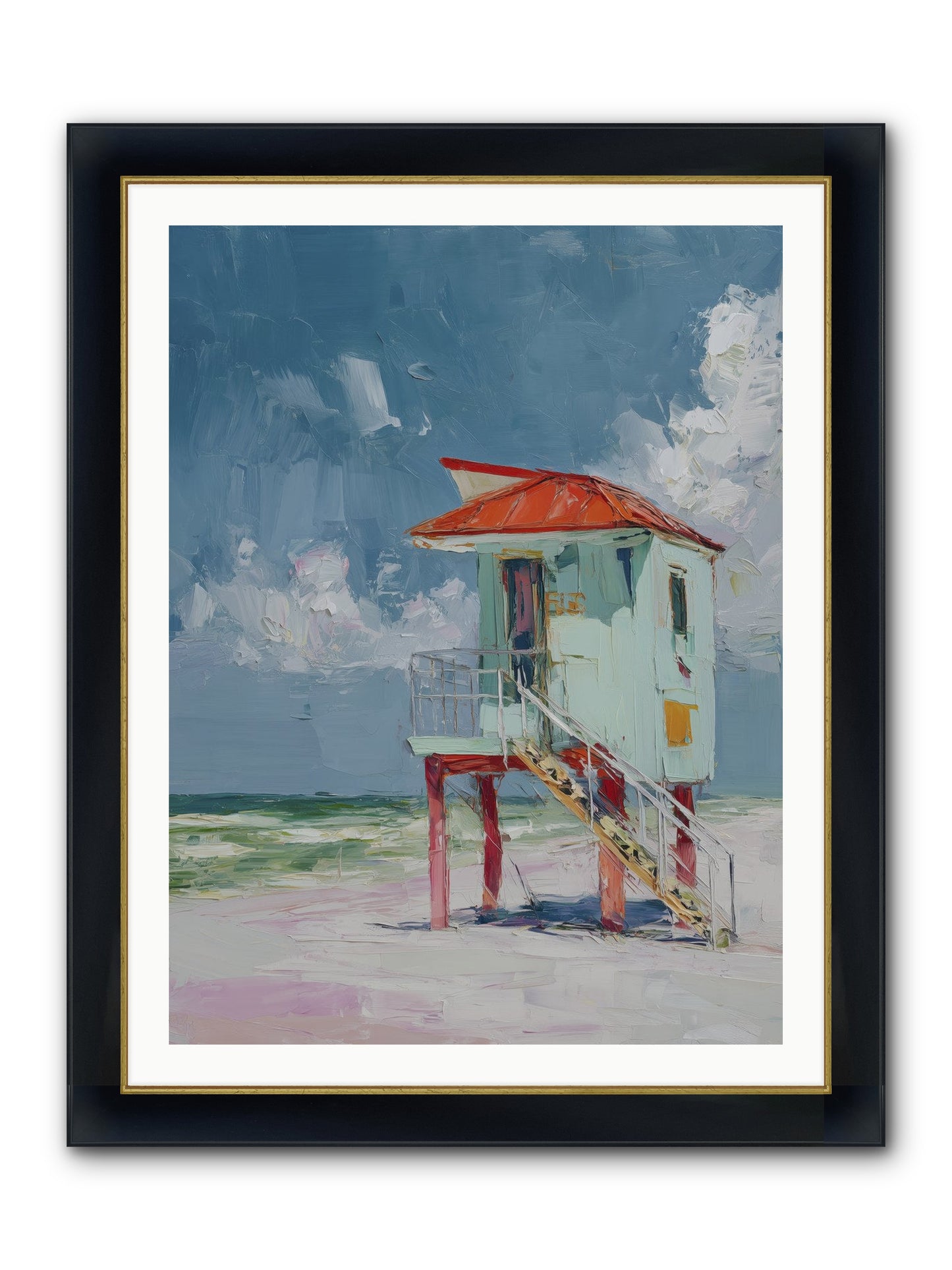 Where Tides Come Play Framed Print - Wide Black w/Gold 30x40