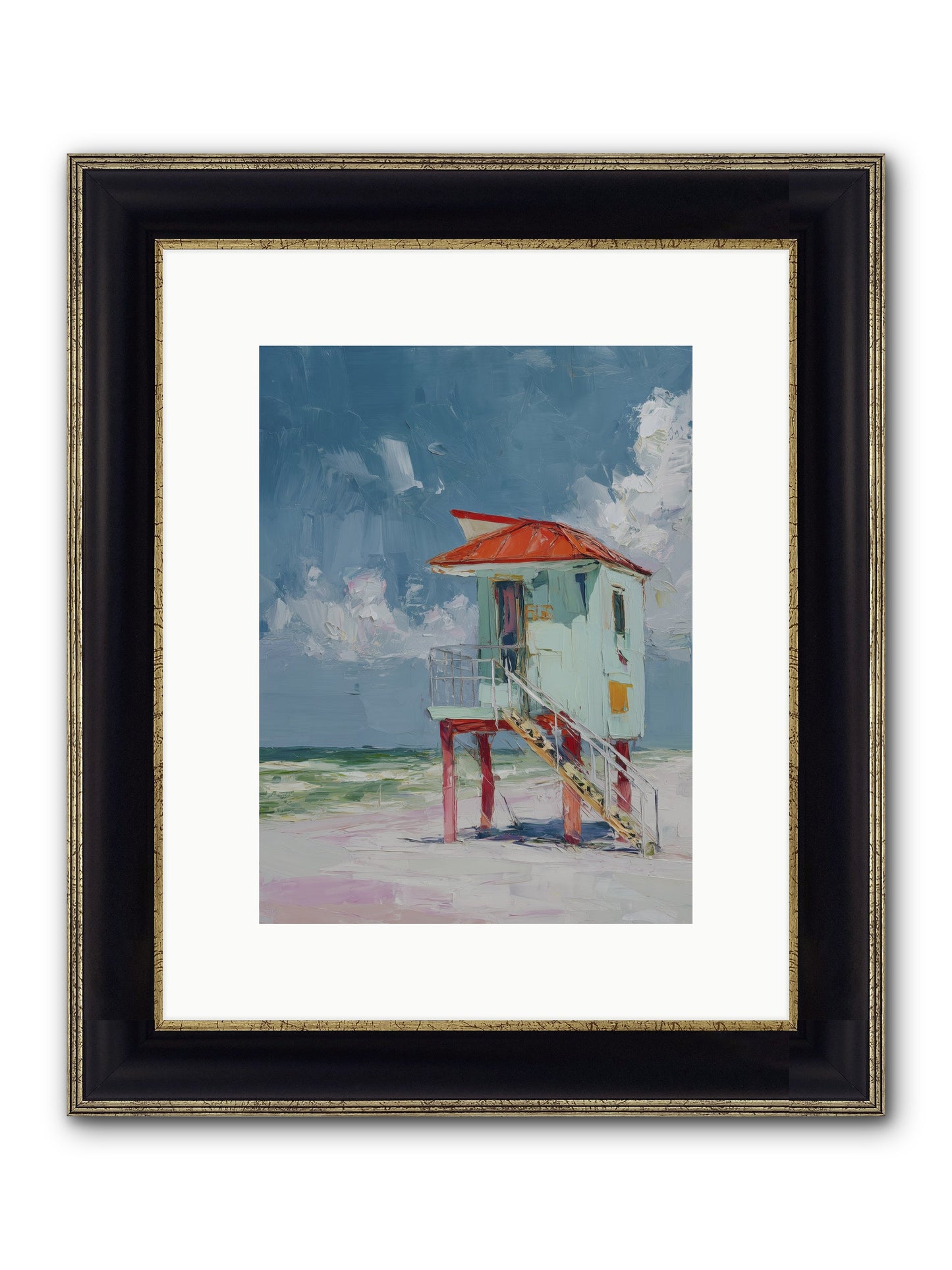 Where Tides Come Play Framed Print - Black & Gold 9x12