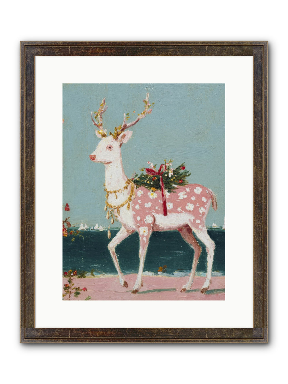 Where Tides Meet Tinsel Framed Print - Slimwoods Black/Gold 12x16