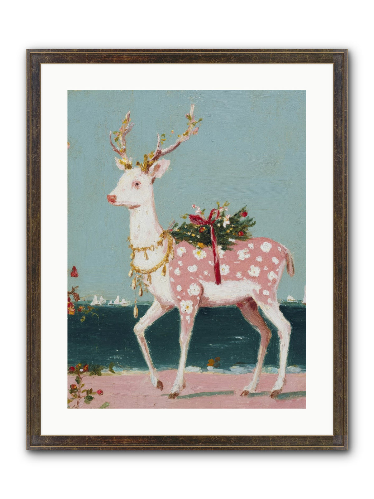 Where Tides Meet Tinsel Framed Print - Slimwoods Black/Gold 18x24