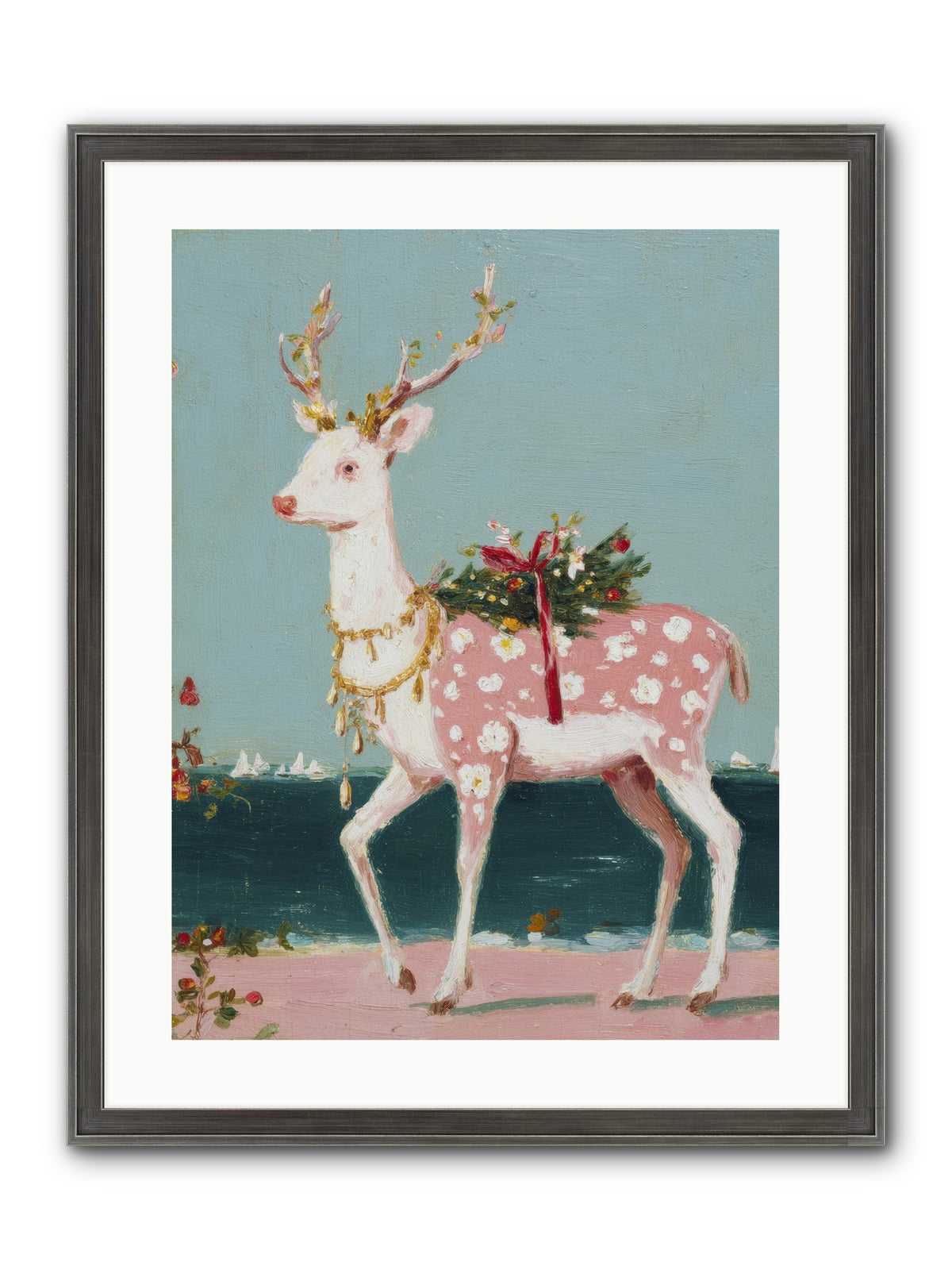 Where Tides Meet Tinsel Framed Print - Slimwoods Black/Silver 18x24