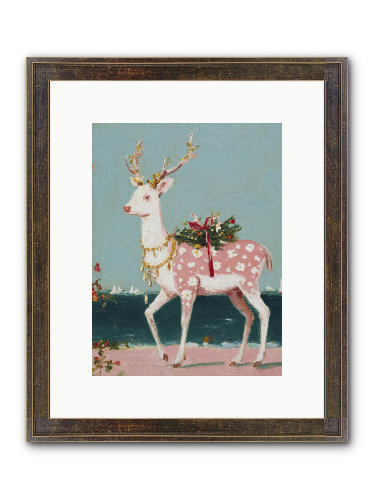 Where Tides Meet Tinsel Framed Print - Slimwoods Black/Gold 9x12