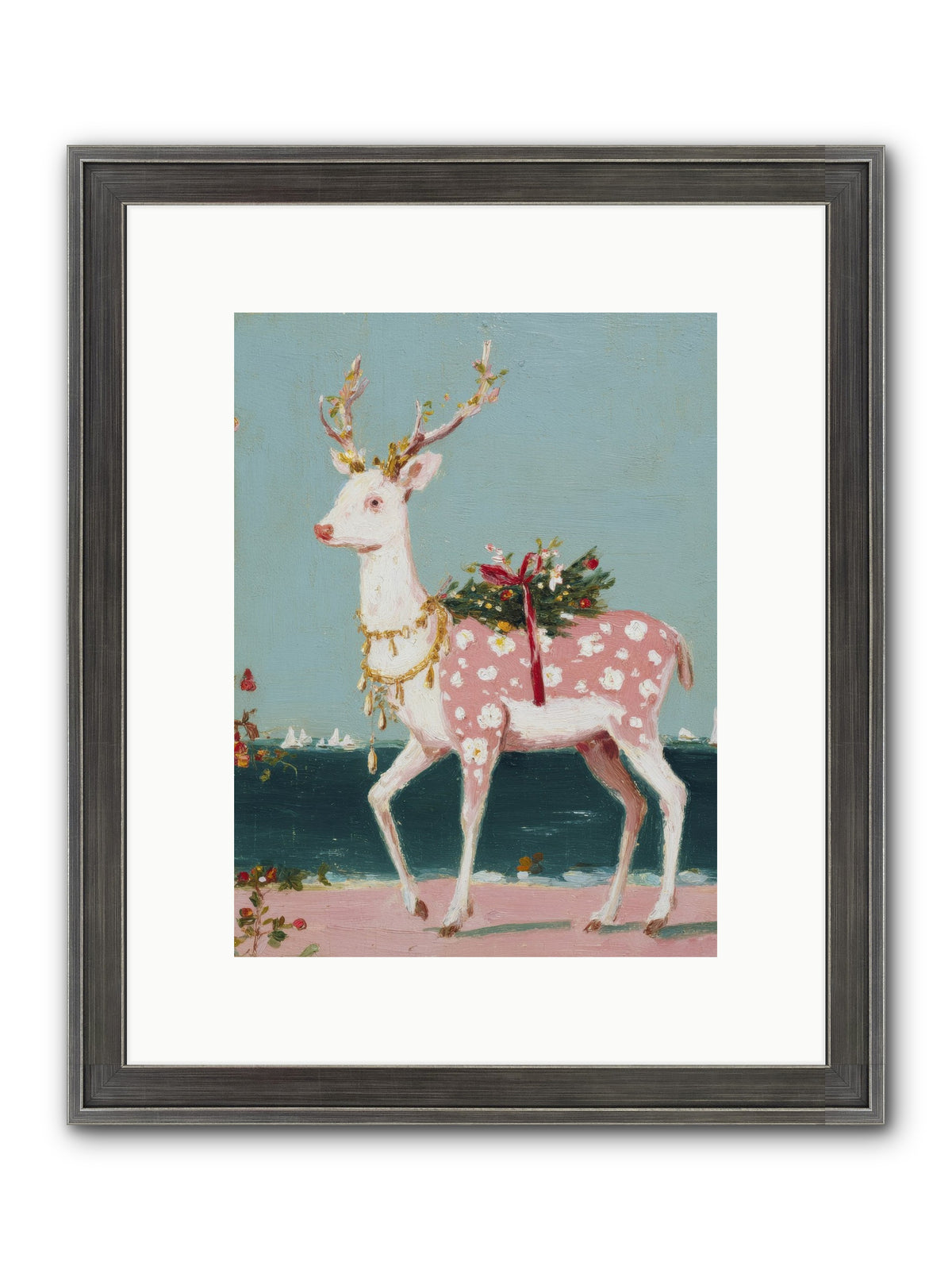 Where Tides Meet Tinsel Framed Print - Slimwoods Black/Silver 9x12