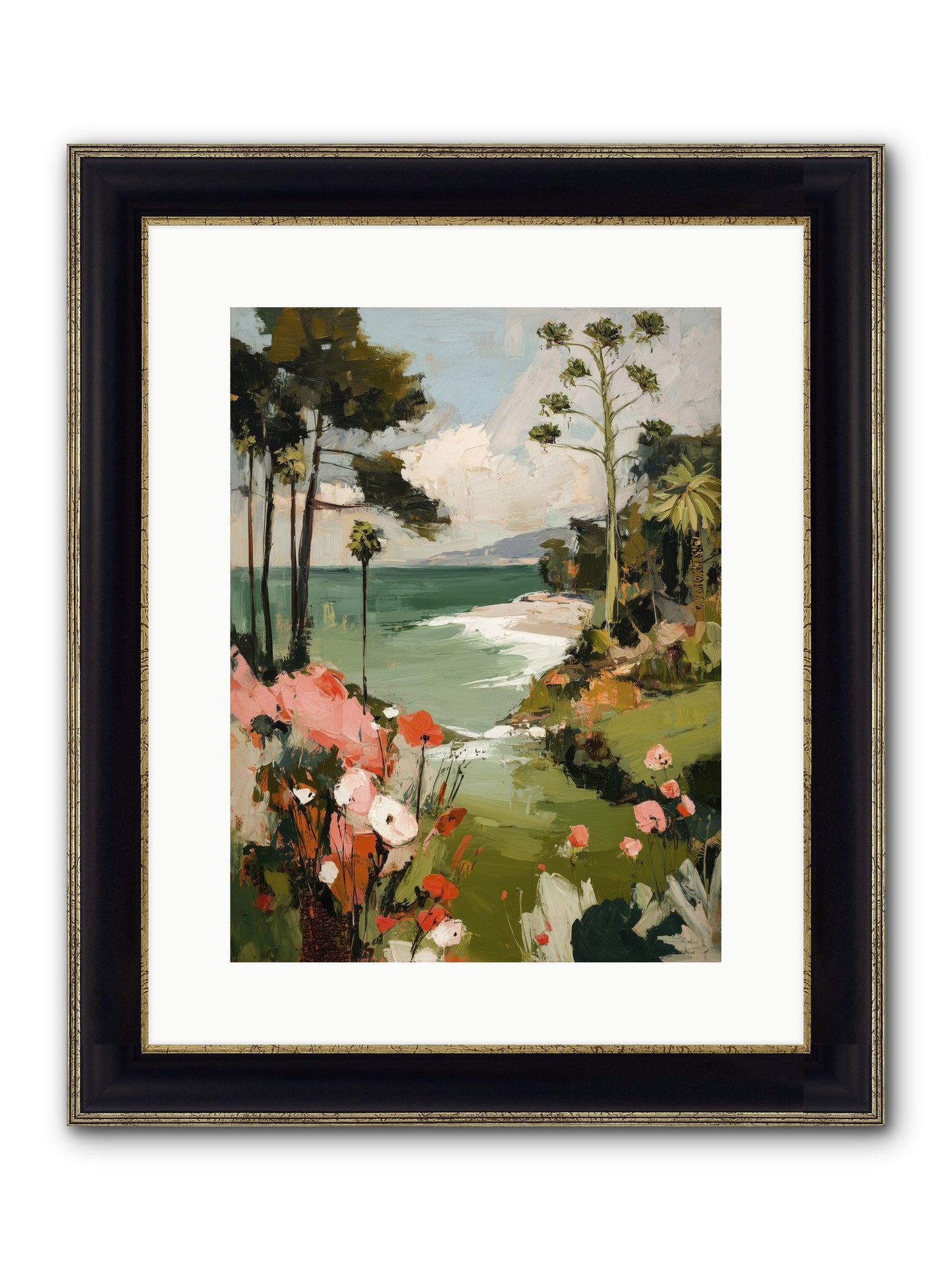 Where Time Dissolves Framed Print - Black & Gold 12x16