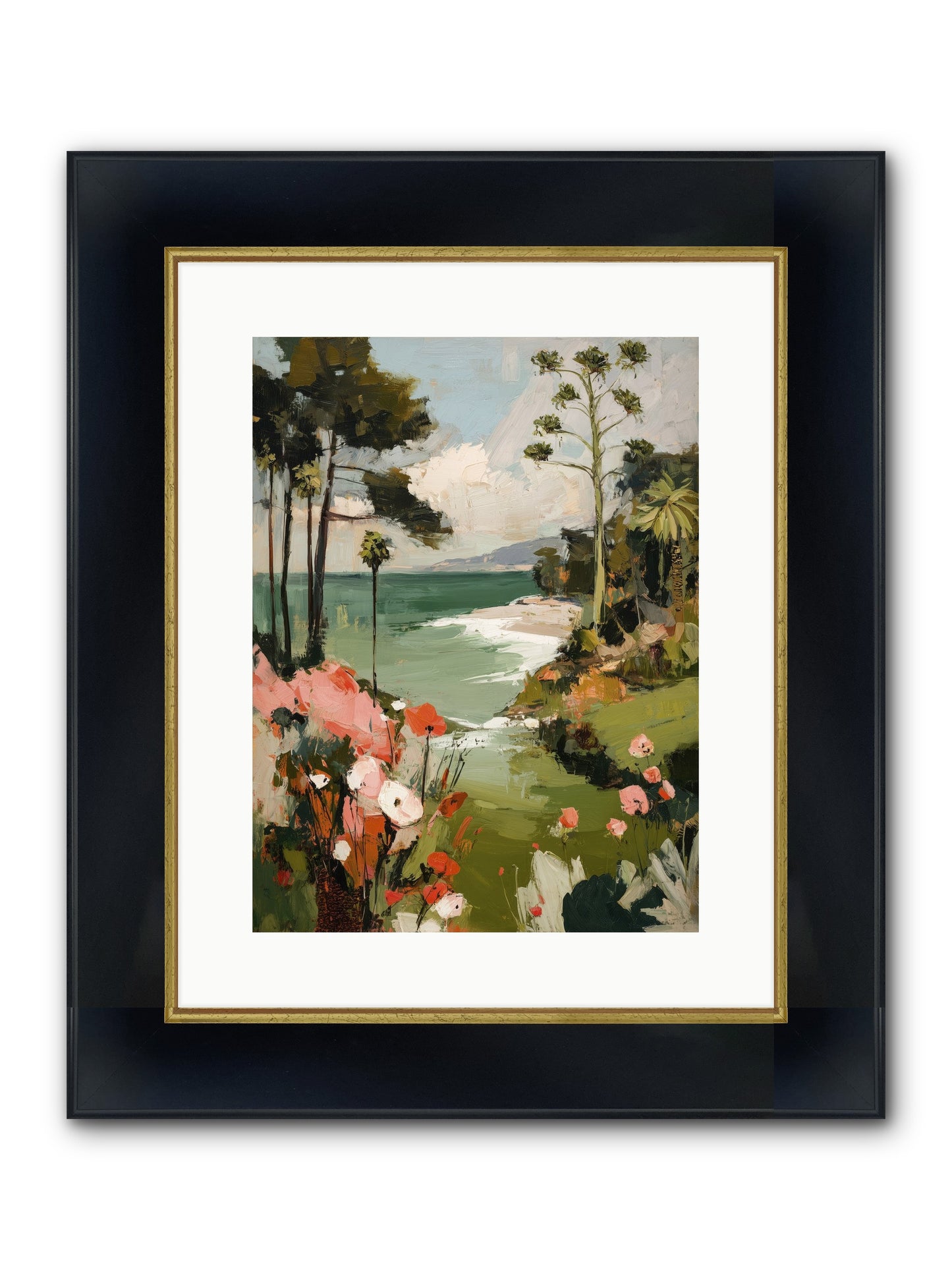 Where Time Dissolves Framed Print - Wide Black w/Gold 12x16