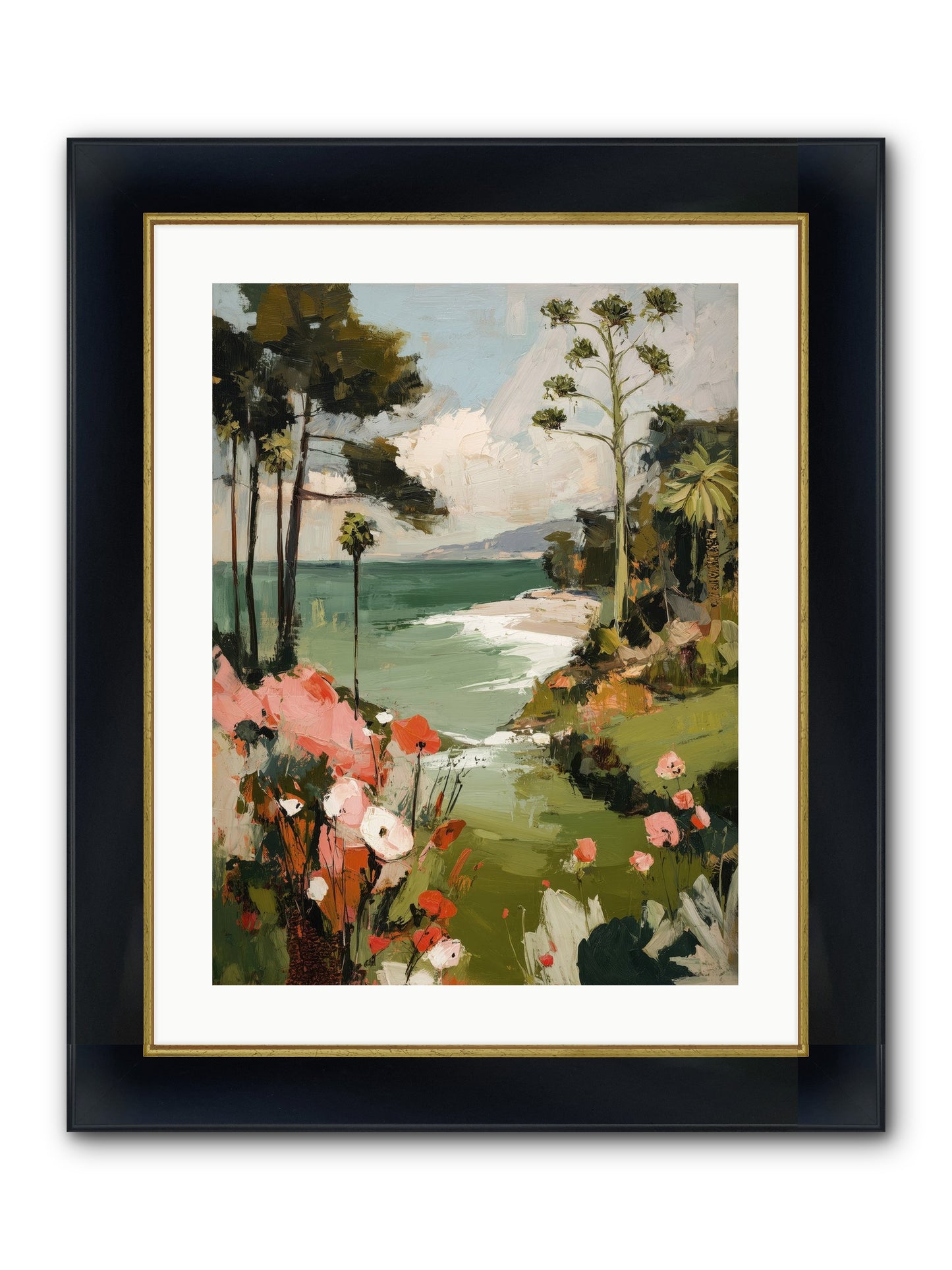 Where Time Dissolves Framed Print - Wide Black w/Gold 18x24
