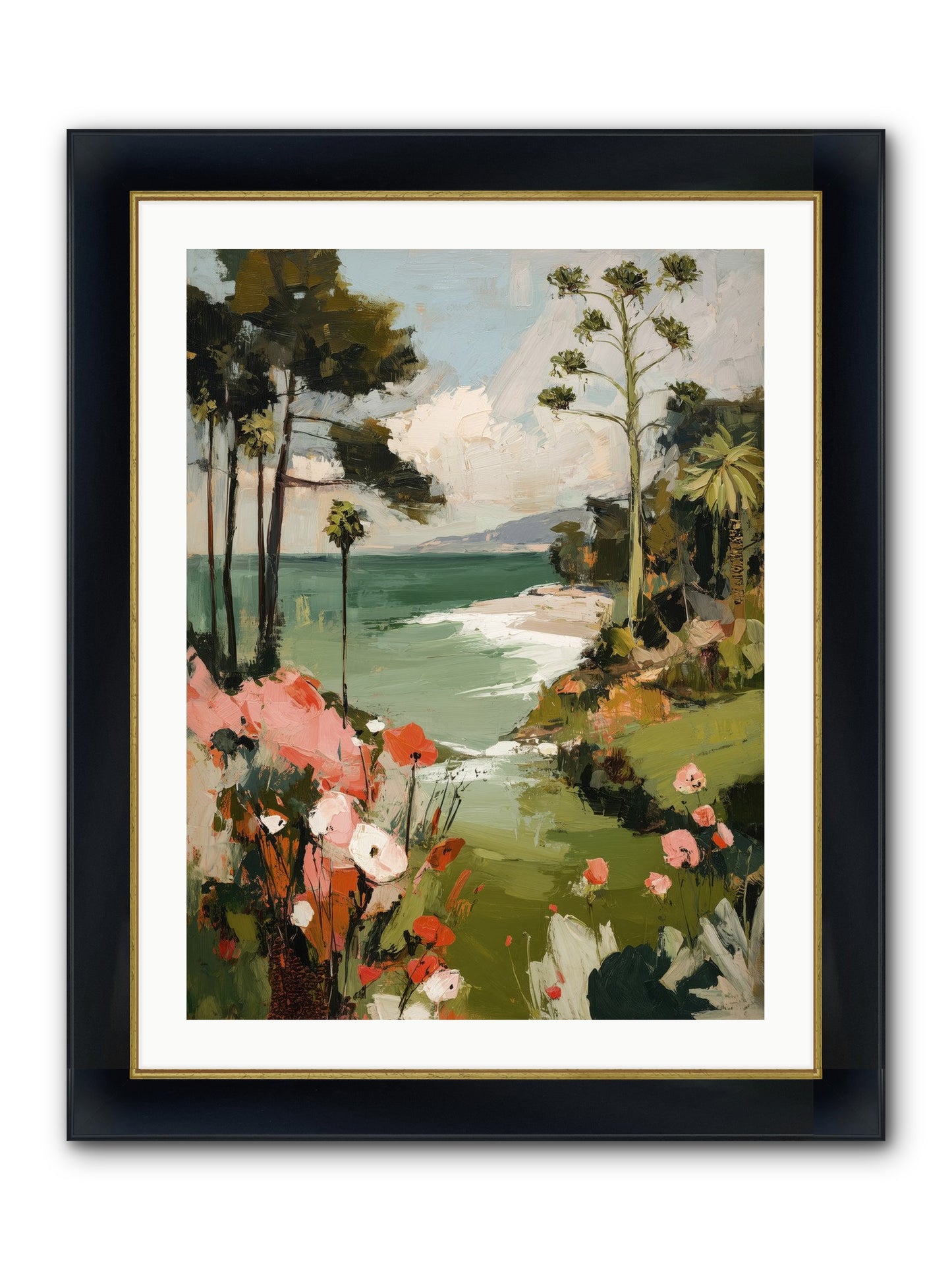 Where Time Dissolves Framed Print - Wide Black w/Gold 24x32