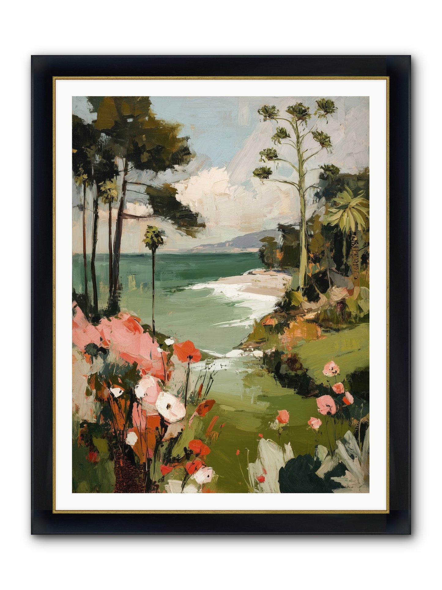 Where Time Dissolves Framed Print - Wide Black w/Gold 36x48