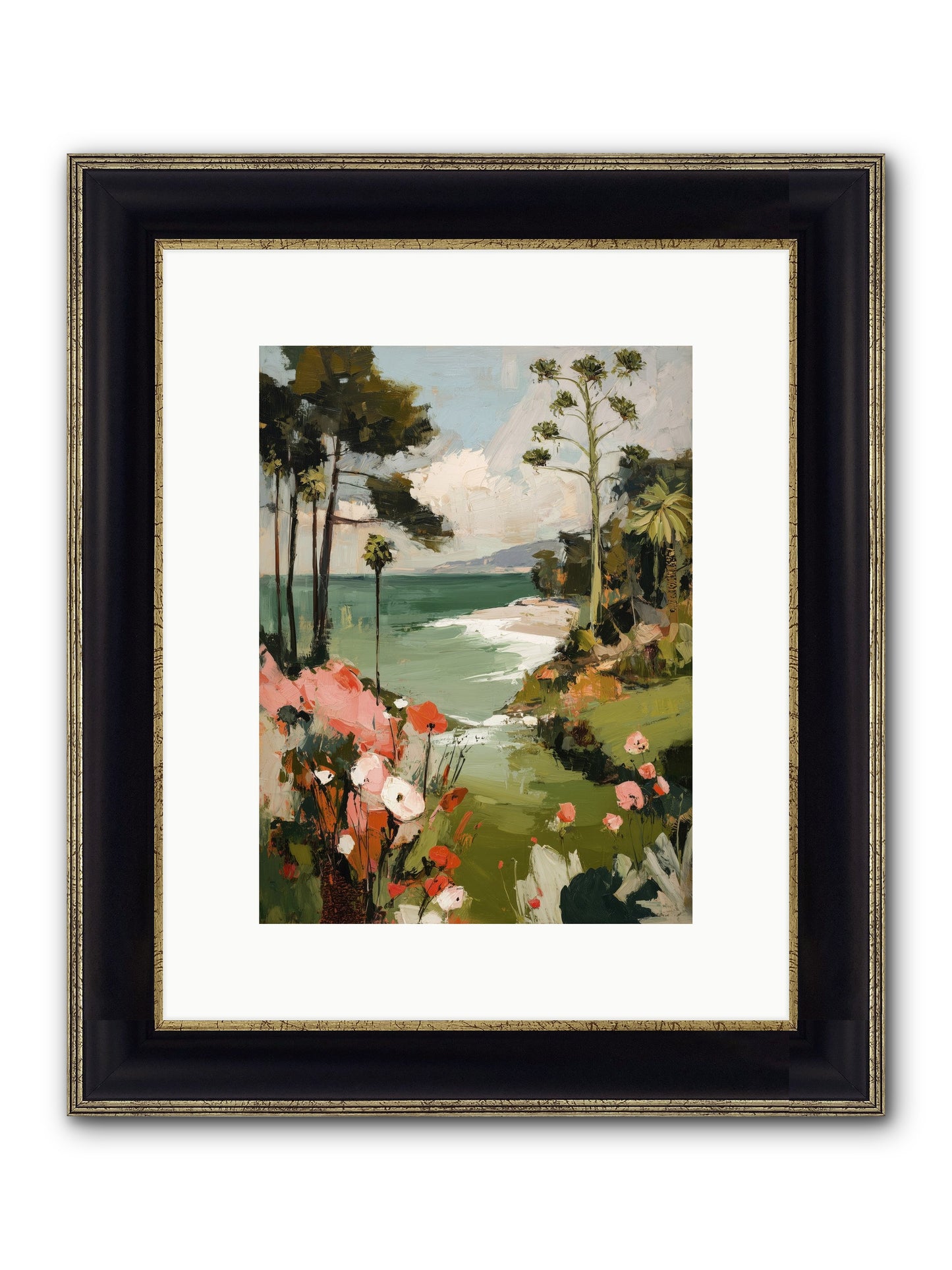 Where Time Dissolves Framed Print - Black & Gold 9x12