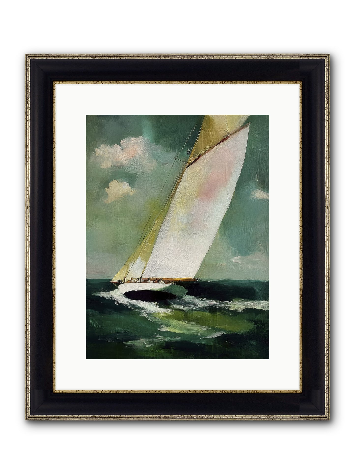 Where Waves Write Poetry Framed Print - Black & Gold 12x16
