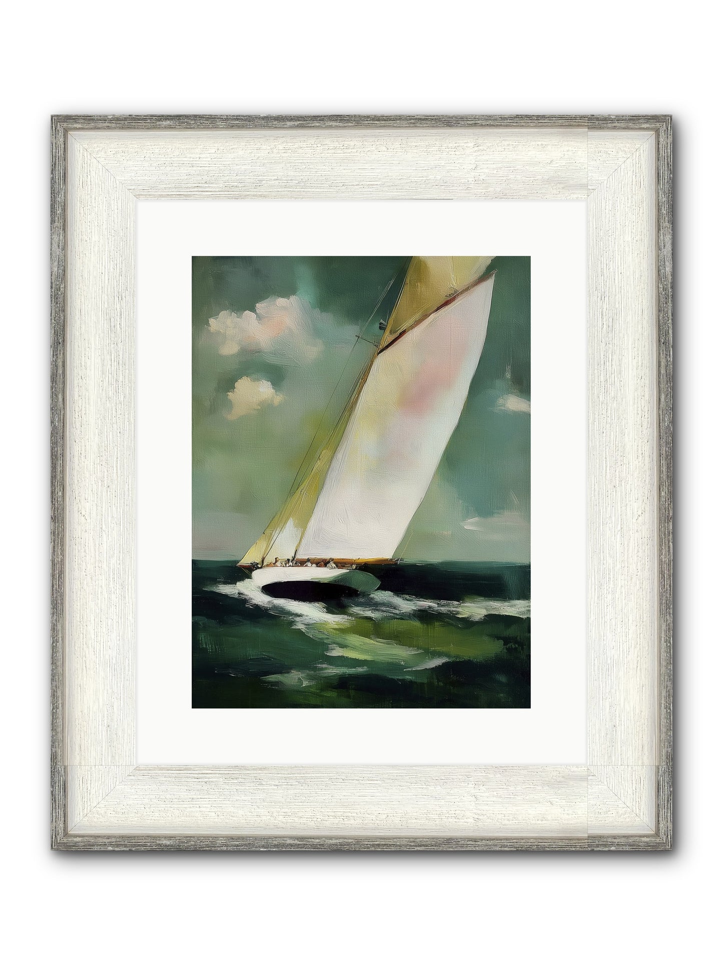 Where Waves Write Poetry Framed Print - Driftwood White 12x16