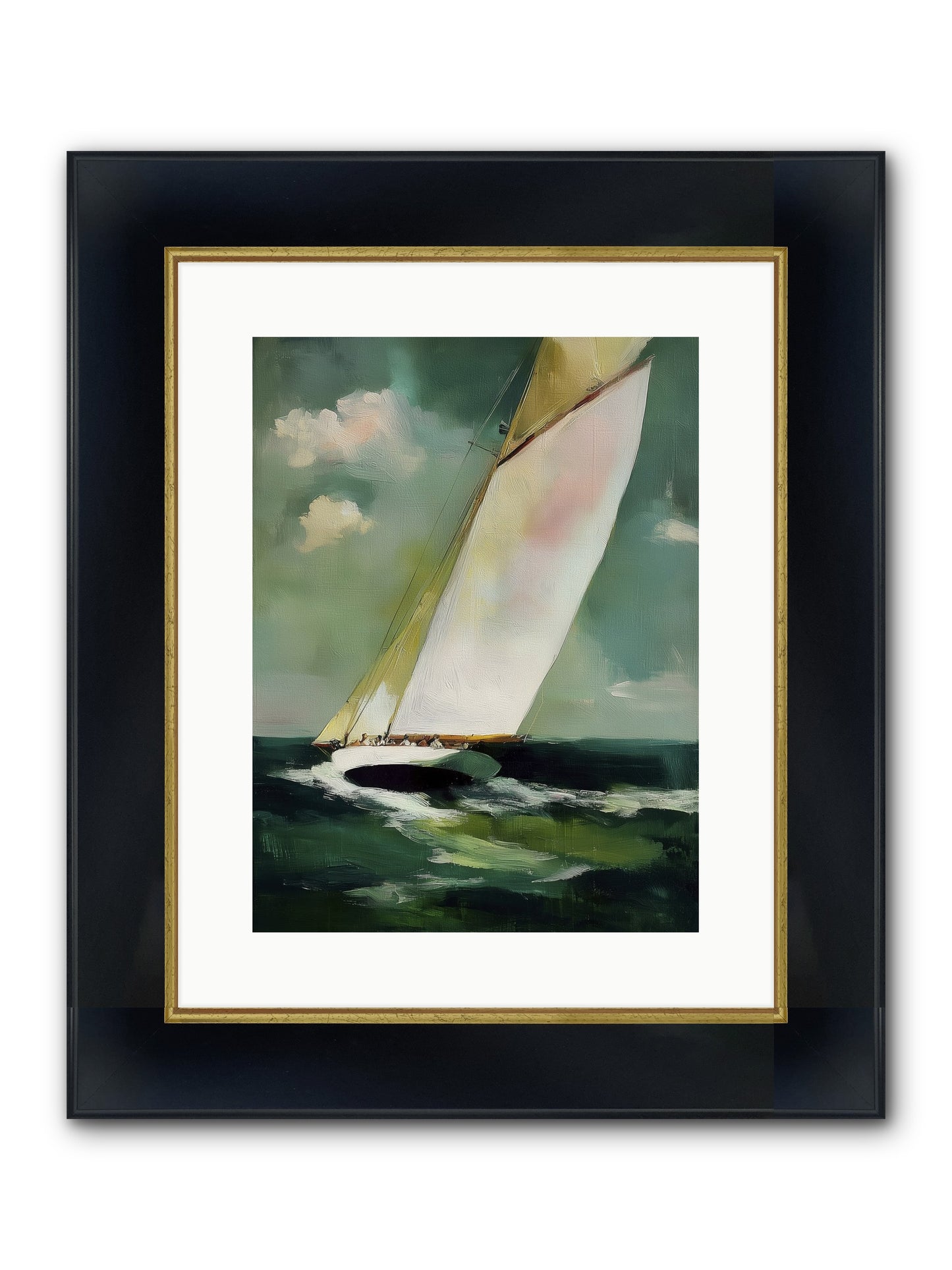 Where Waves Write Poetry Framed Print - Wide Black w/Gold 12x16