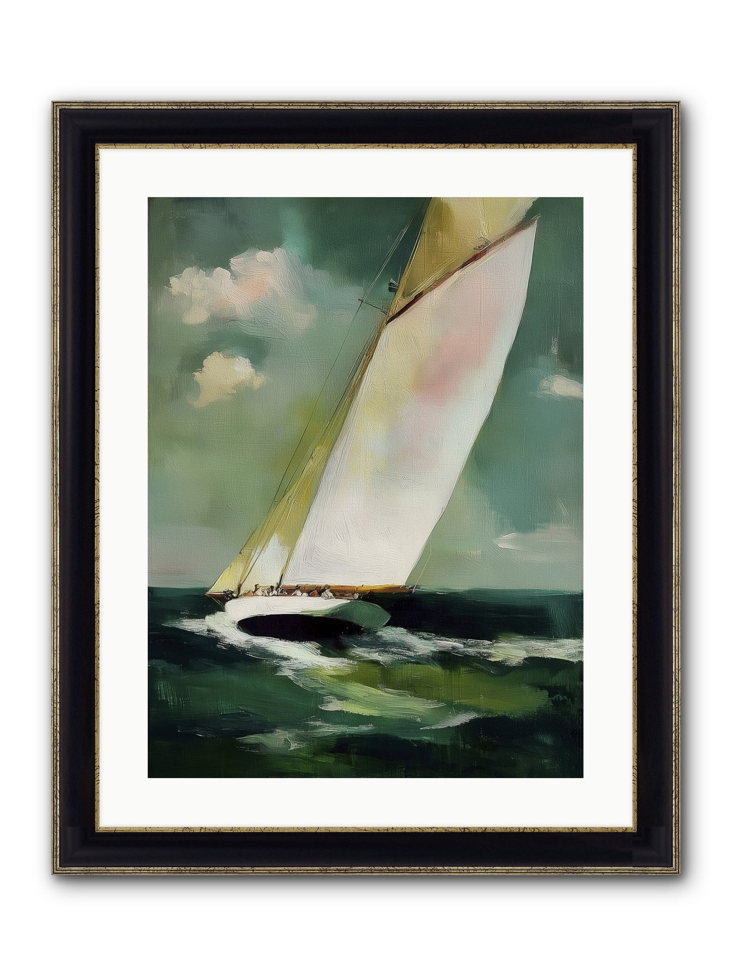 Where Waves Write Poetry Framed Print - Black & Gold 18x24