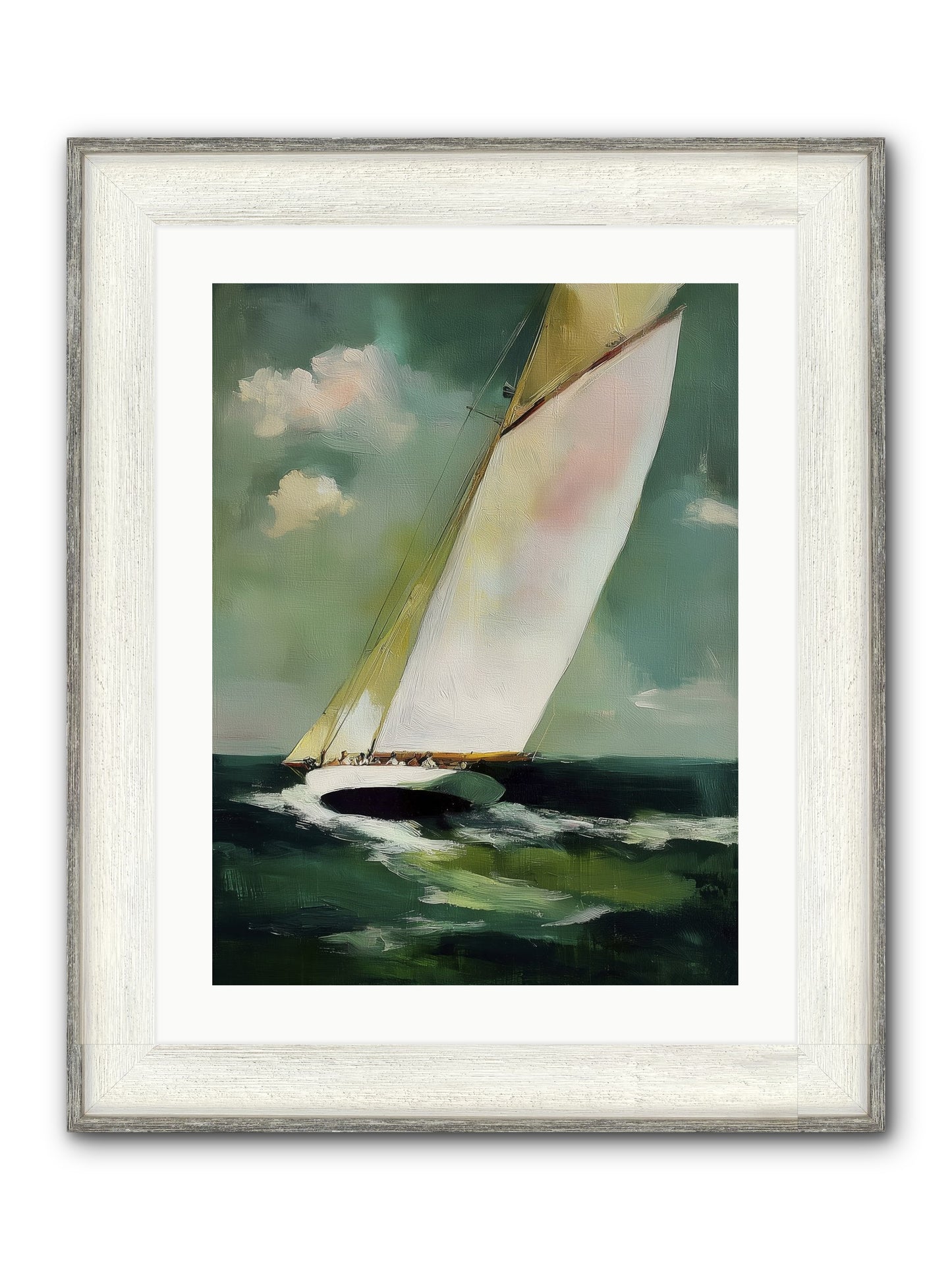 Where Waves Write Poetry Framed Print - Driftwood White 18x24