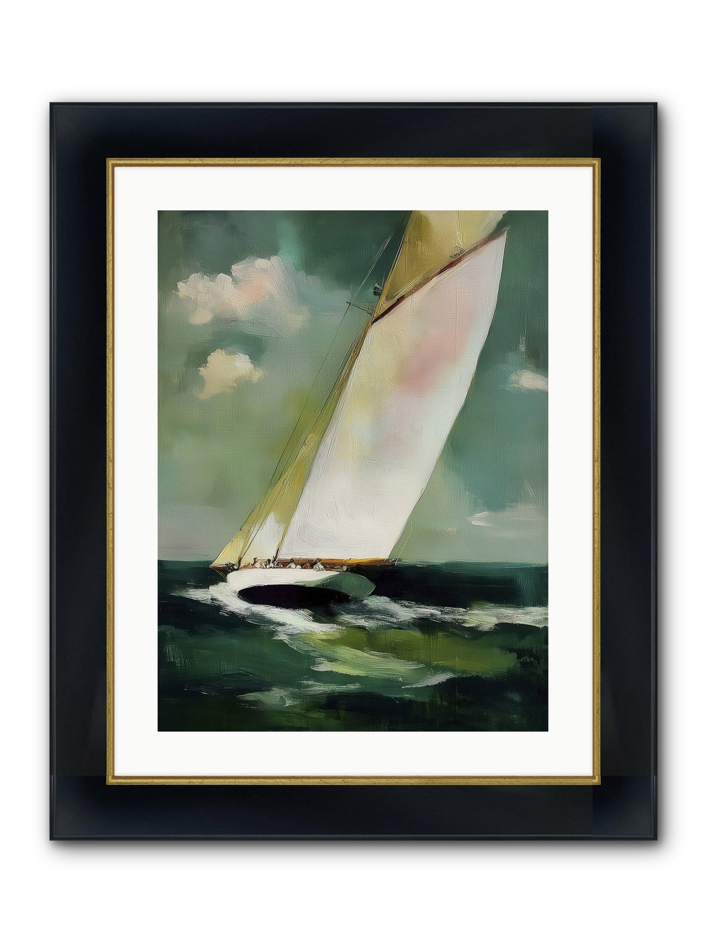 Where Waves Write Poetry Framed Print - Wide Black w/Gold 18x24