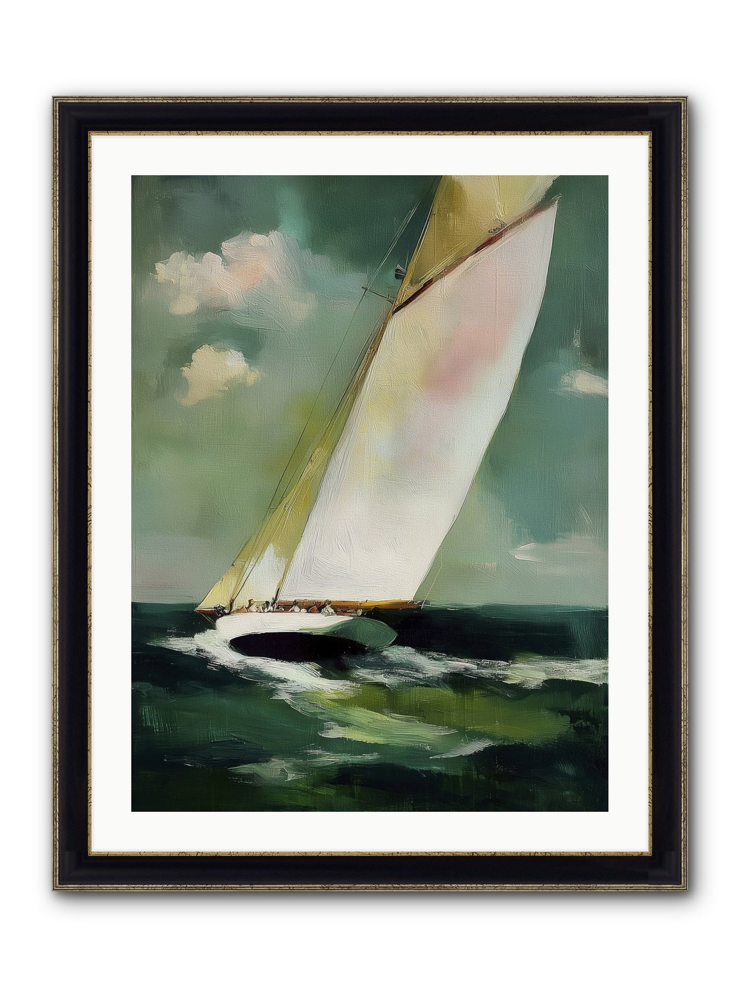 Where Waves Write Poetry Framed Print - Black & Gold 24x32