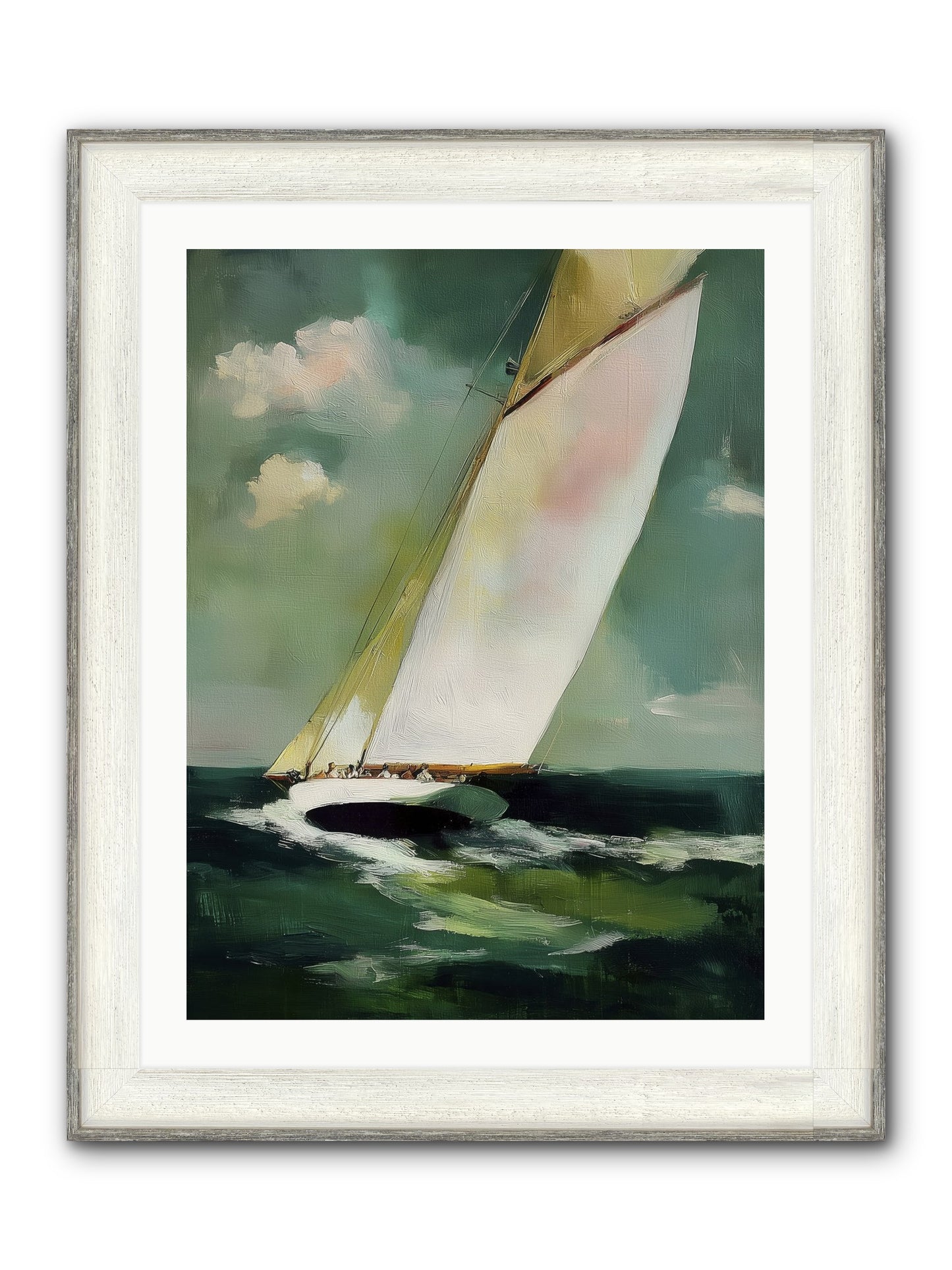 Where Waves Write Poetry Framed Print - Driftwood White 24x32