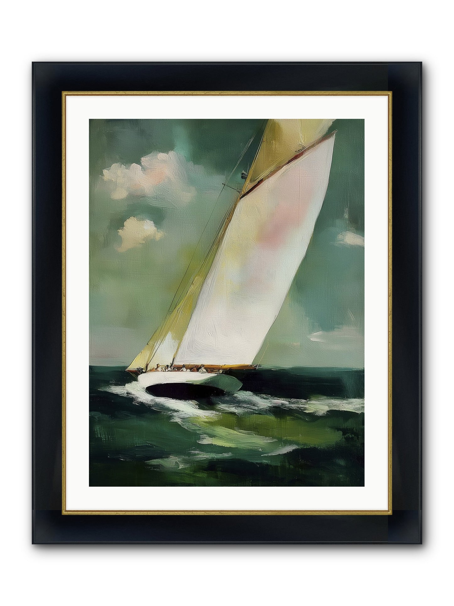 Where Waves Write Poetry Framed Print - Wide Black w/Gold 24x32