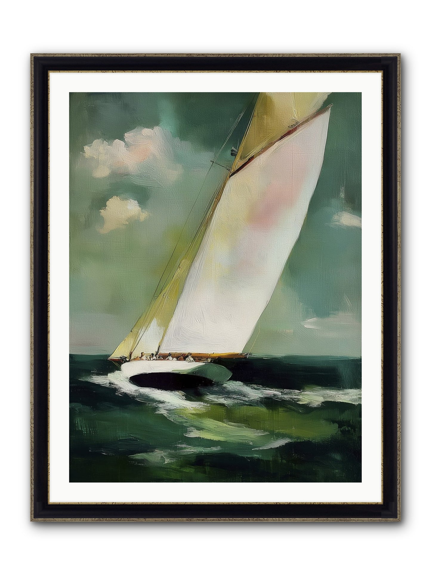 Where Waves Write Poetry Framed Print - Black & Gold 30x40