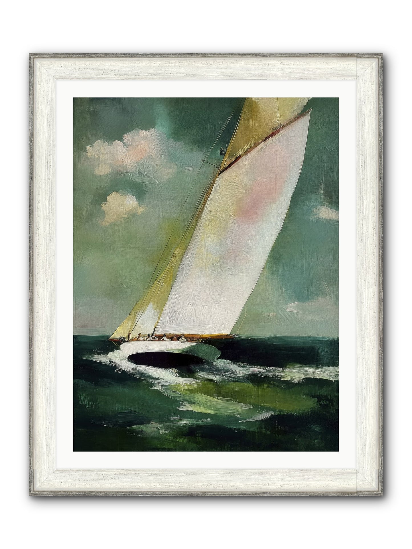Where Waves Write Poetry Framed Print - Driftwood White 30x40