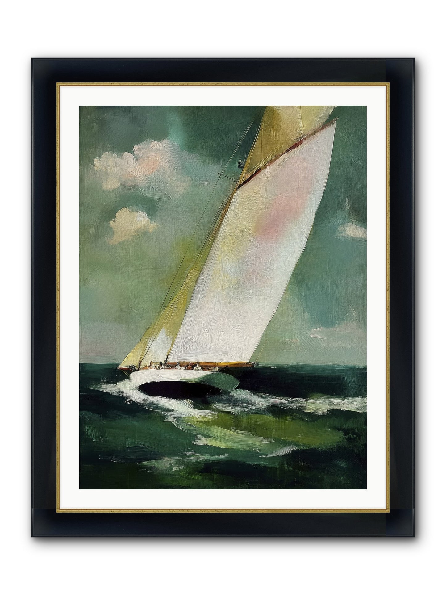 Where Waves Write Poetry Framed Print - Wide Black w/Gold 30x40