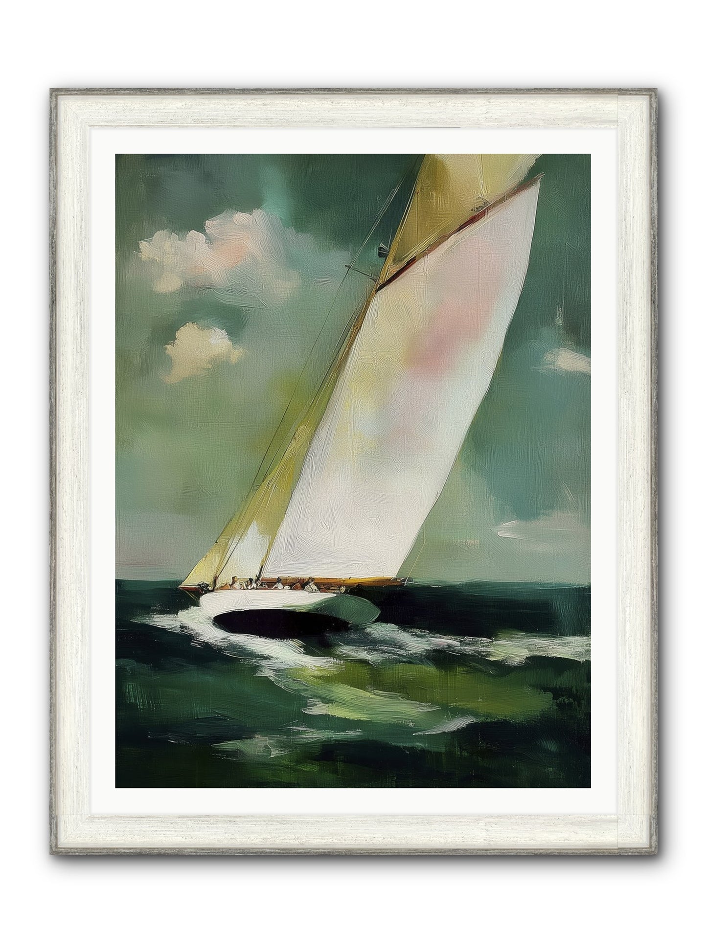 Where Waves Write Poetry Framed Print - Driftwood White 36x48