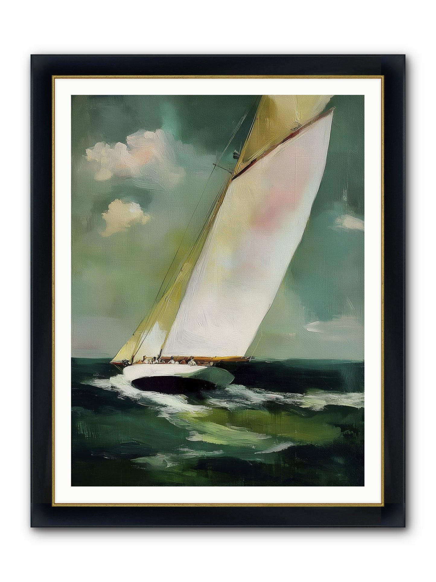 Where Waves Write Poetry Framed Print - Wide Black w/Gold 36x48