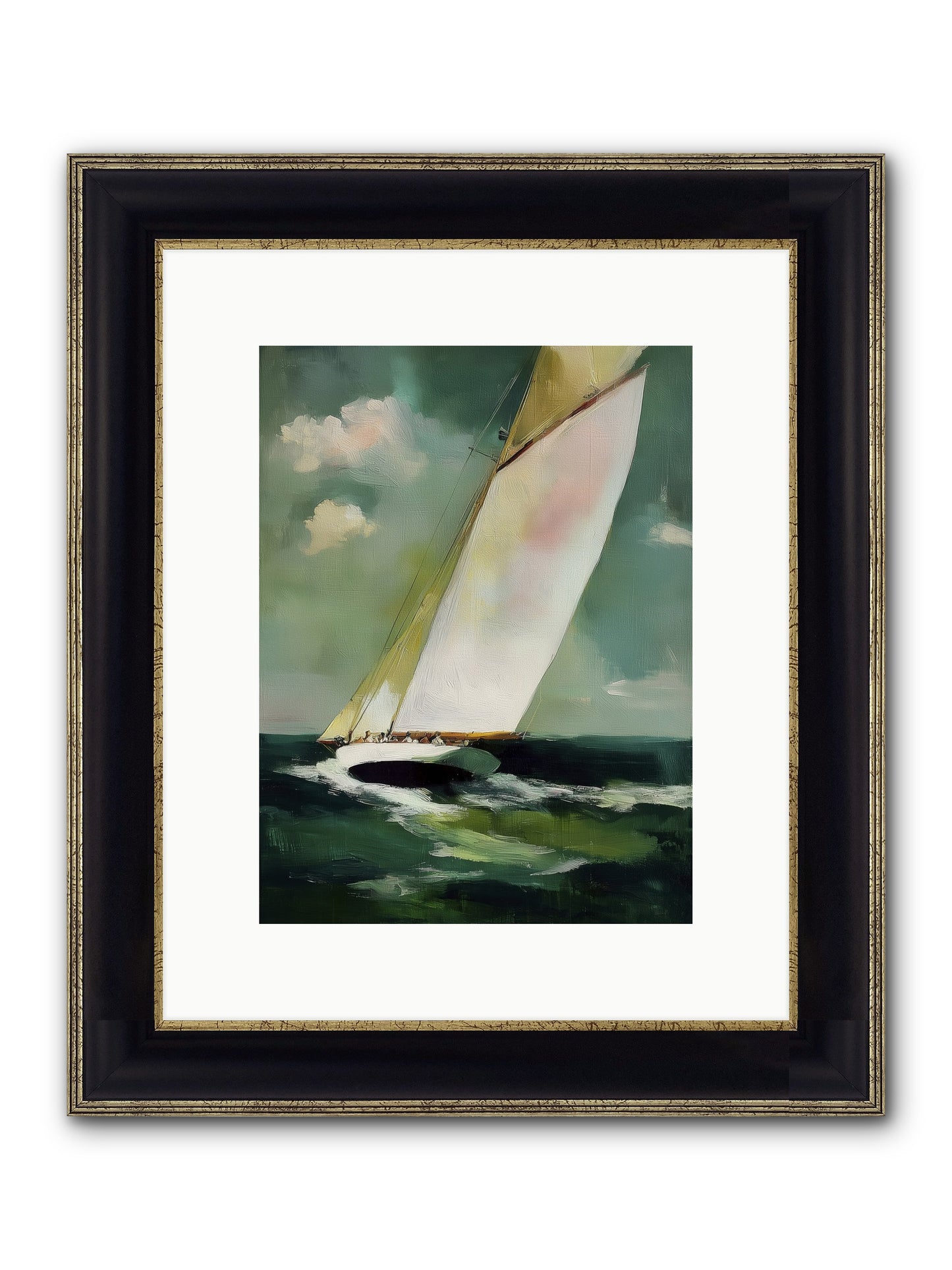 Where Waves Write Poetry Framed Print - Black & Gold 9x12