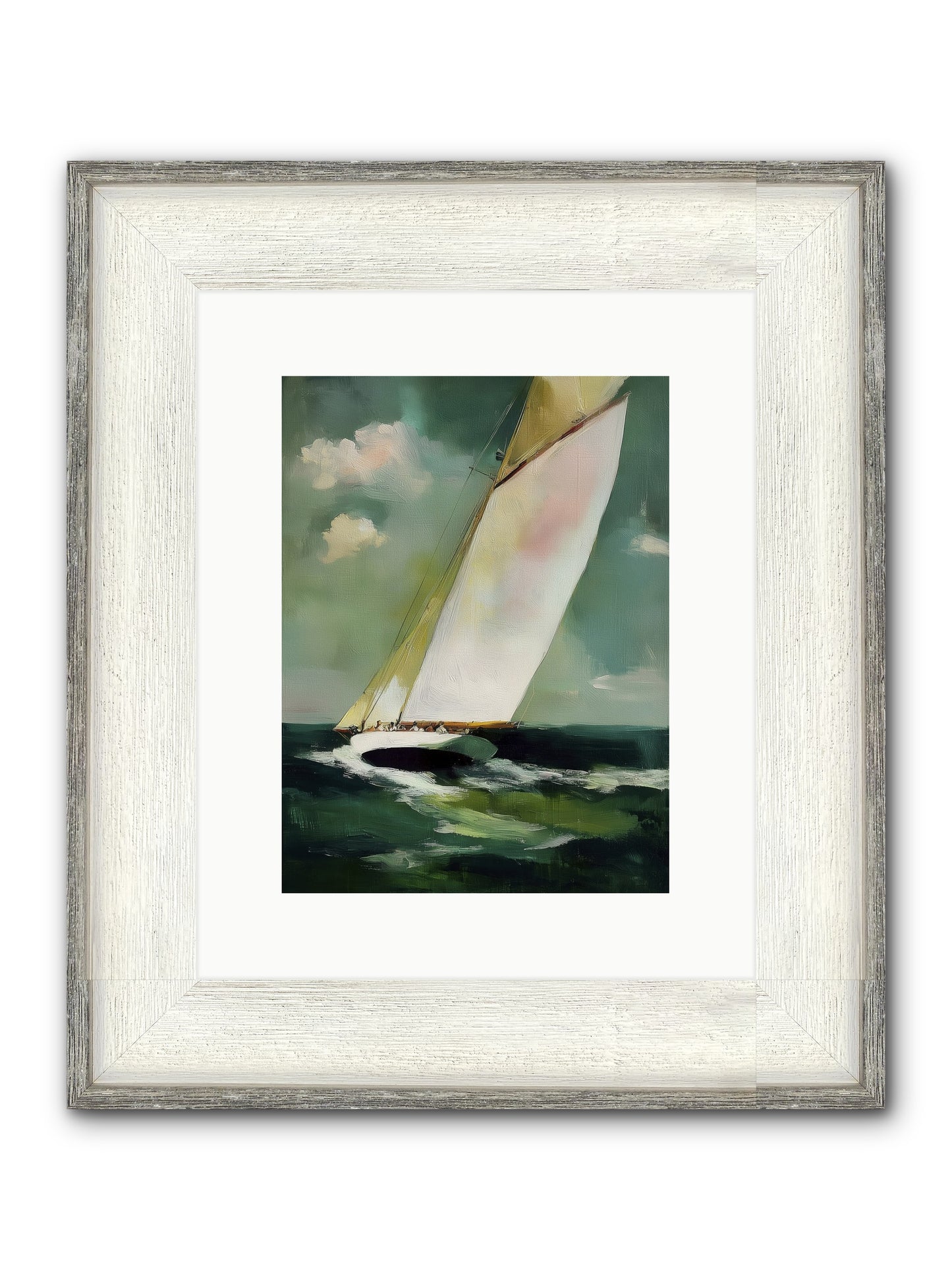 Where Waves Write Poetry Framed Print - Driftwood White 9x12