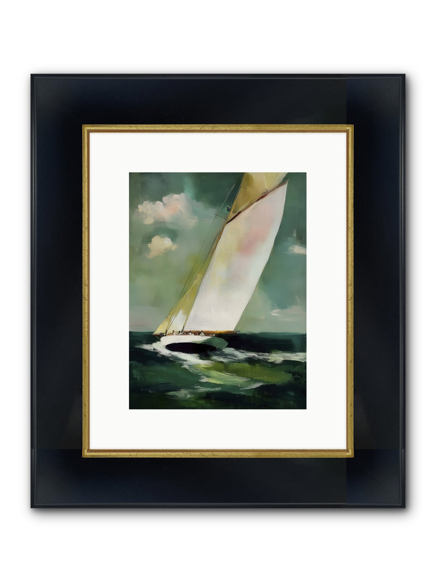 Where Waves Write Poetry Framed Print - Wide Black w/Gold 9x12