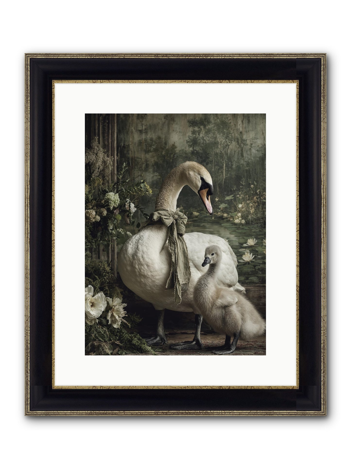 Where Whispers Live Framed Print - Black & Gold 12x16