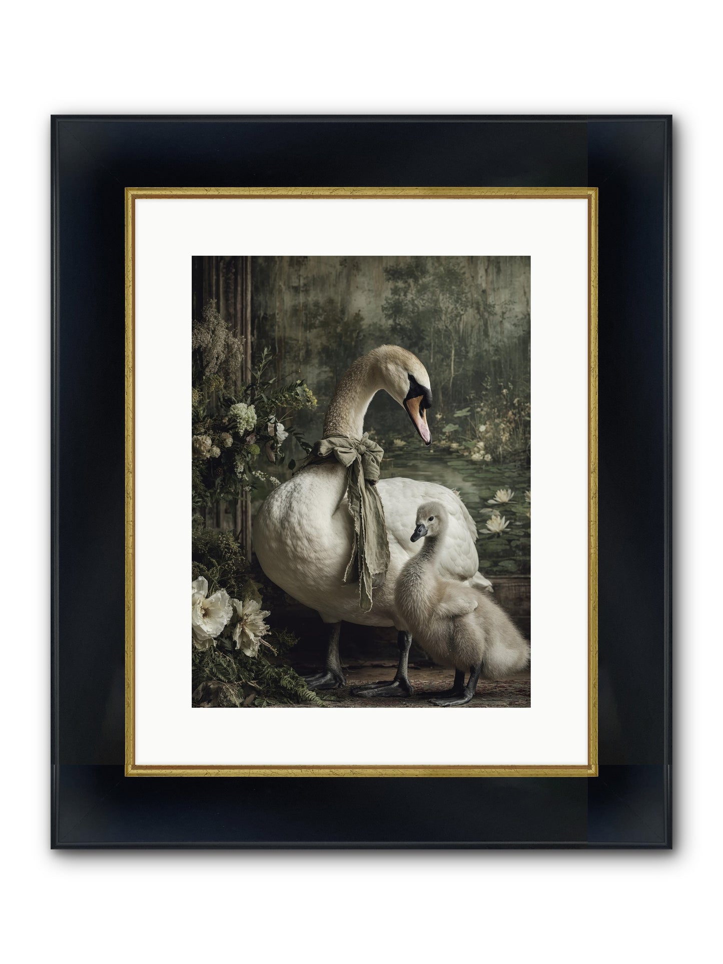 Where Whispers Live Framed Print - Wide Black w/Gold 12x16