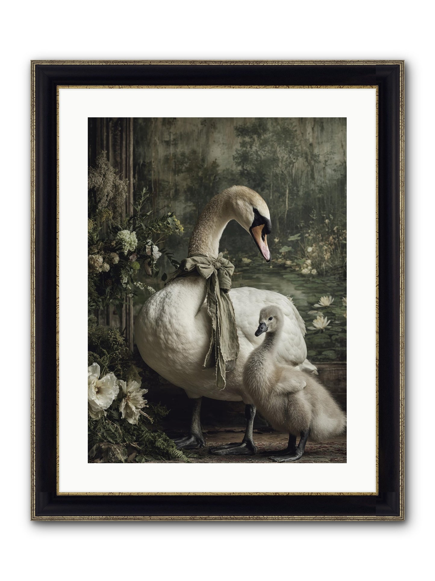 Where Whispers Live Framed Print - Black & Gold 18x24