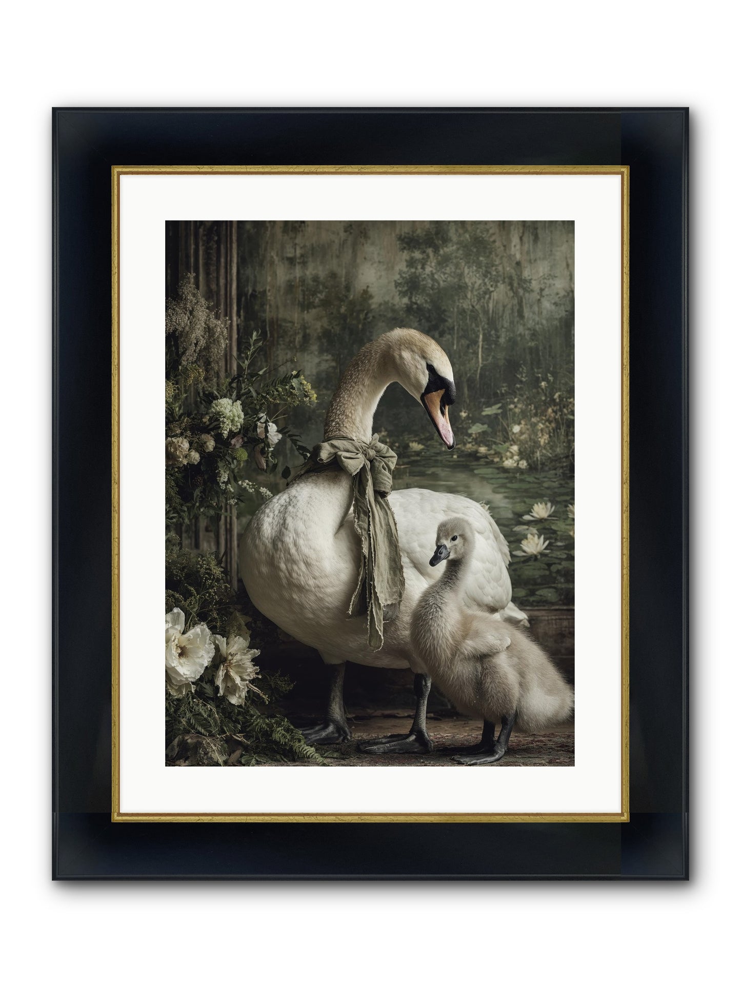 Where Whispers Live Framed Print - Wide Black w/Gold 18x24