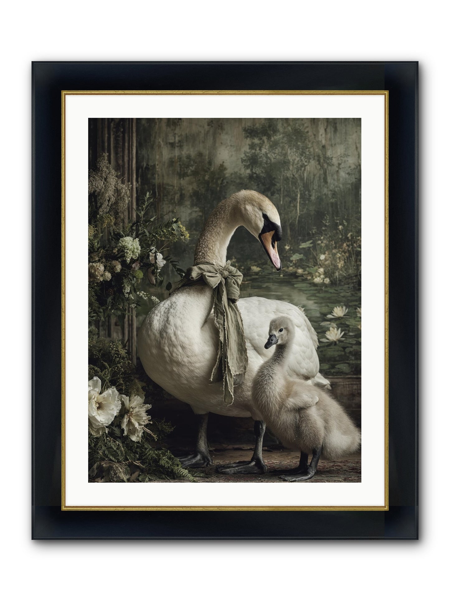 Where Whispers Live Framed Print - Wide Black w/Gold 24x32