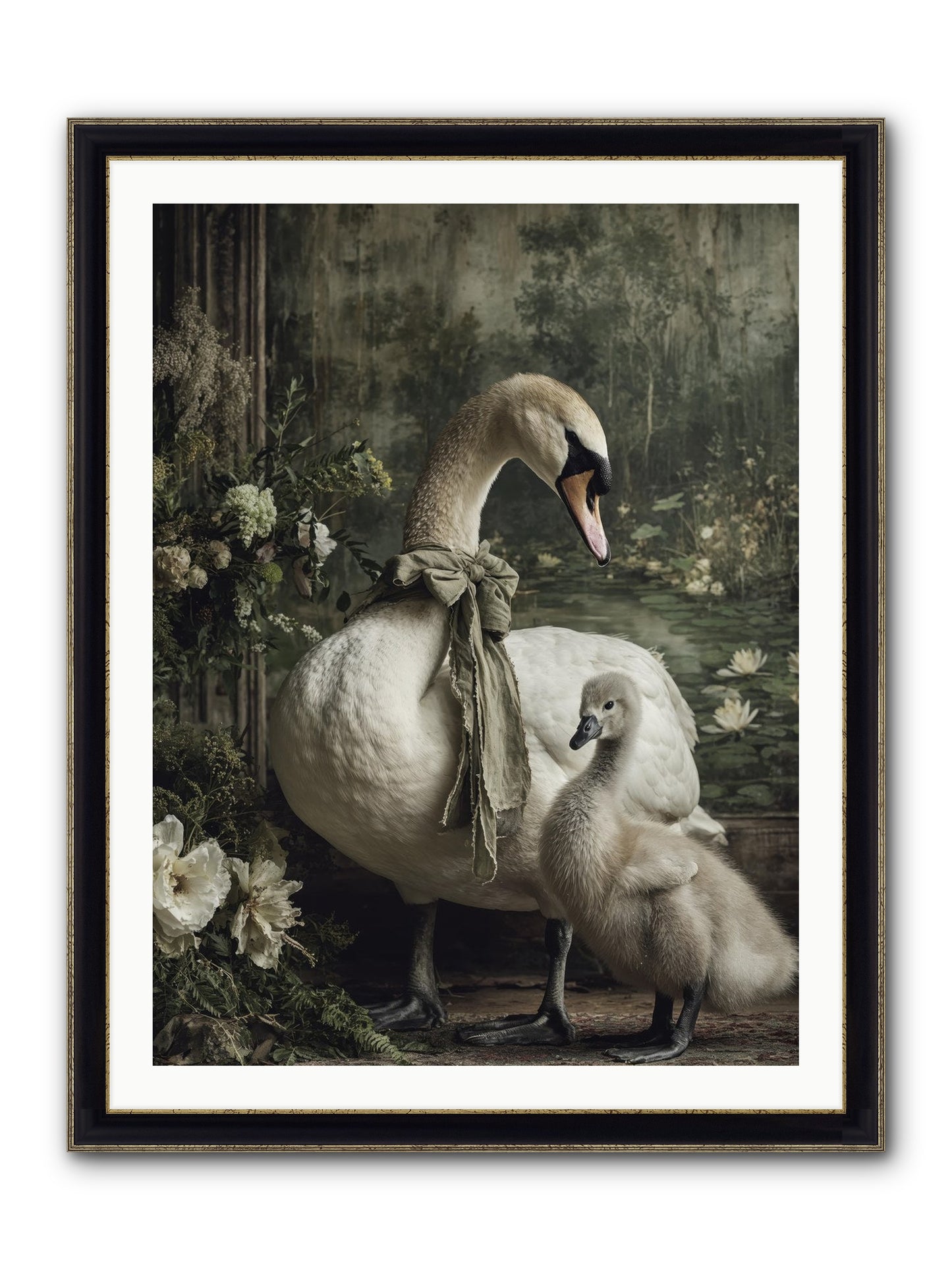 Where Whispers Live Framed Print - Black & Gold 30x40