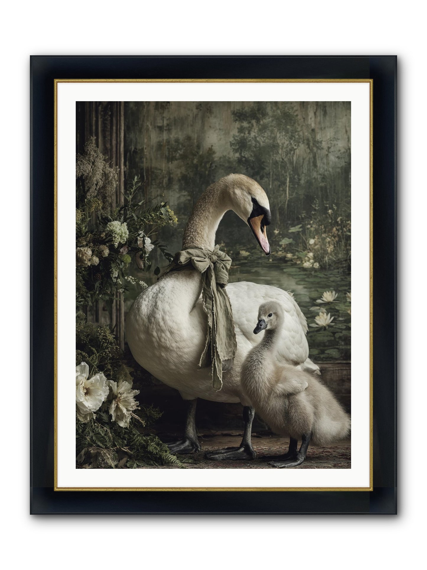 Where Whispers Live Framed Print - Wide Black w/Gold 30x40
