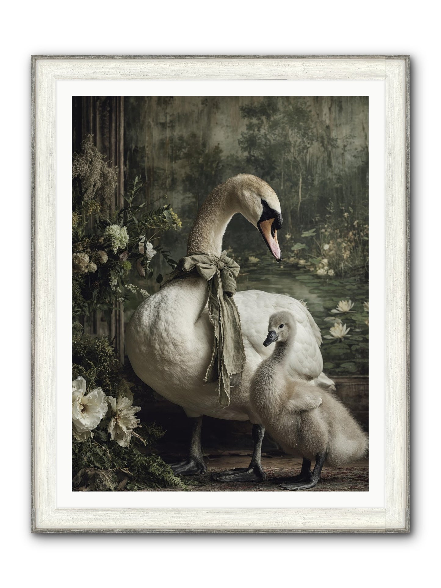Where Whispers Live Framed Print - Driftwood White 36x48