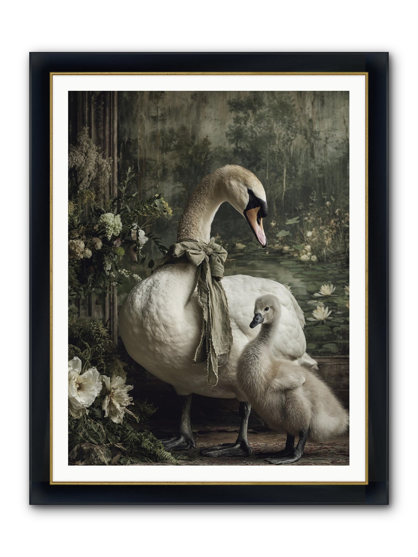 Where Whispers Live Framed Print - Wide Black w/Gold 36x48