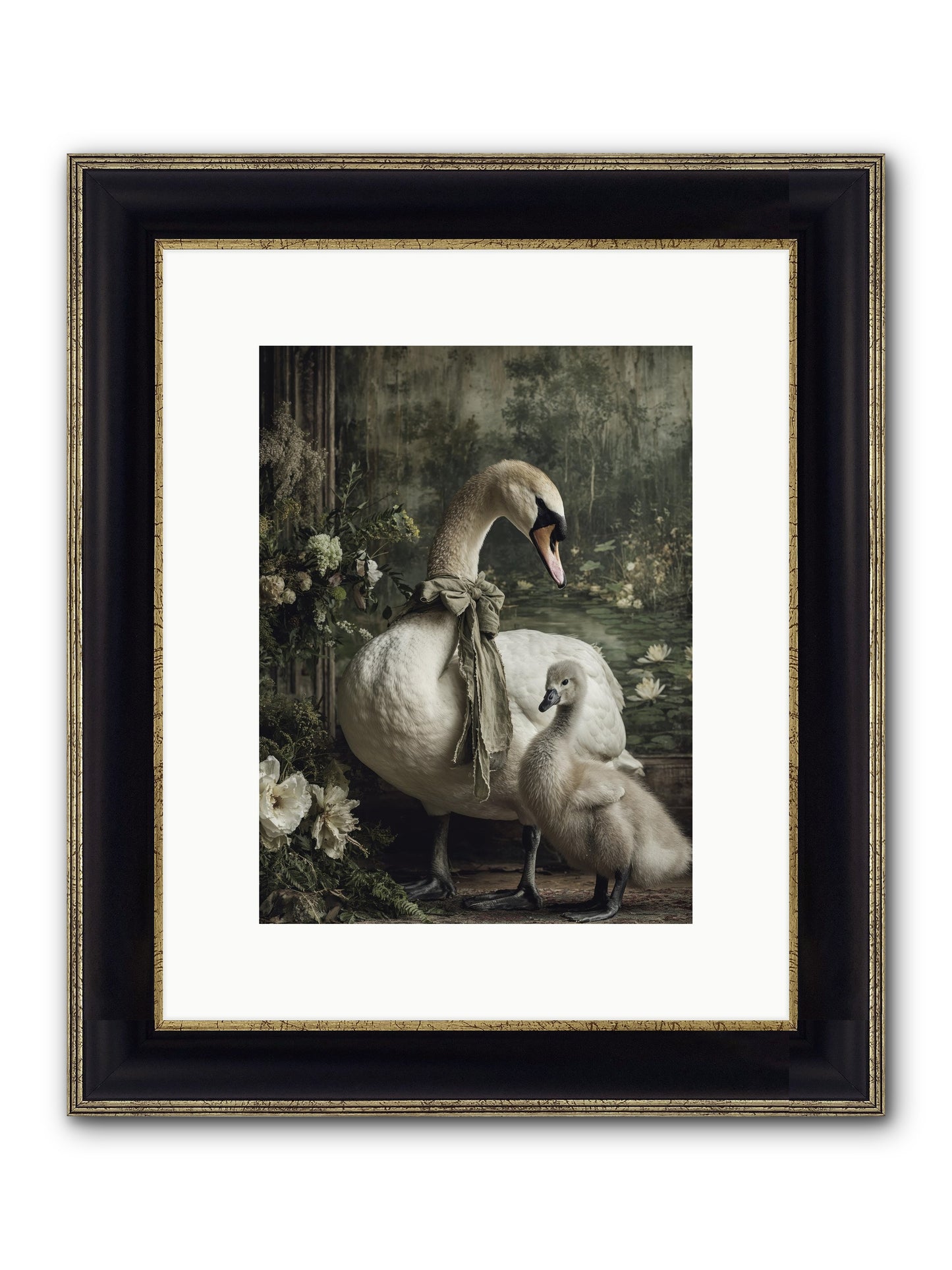 Where Whispers Live Framed Print - Black & Gold 9x12