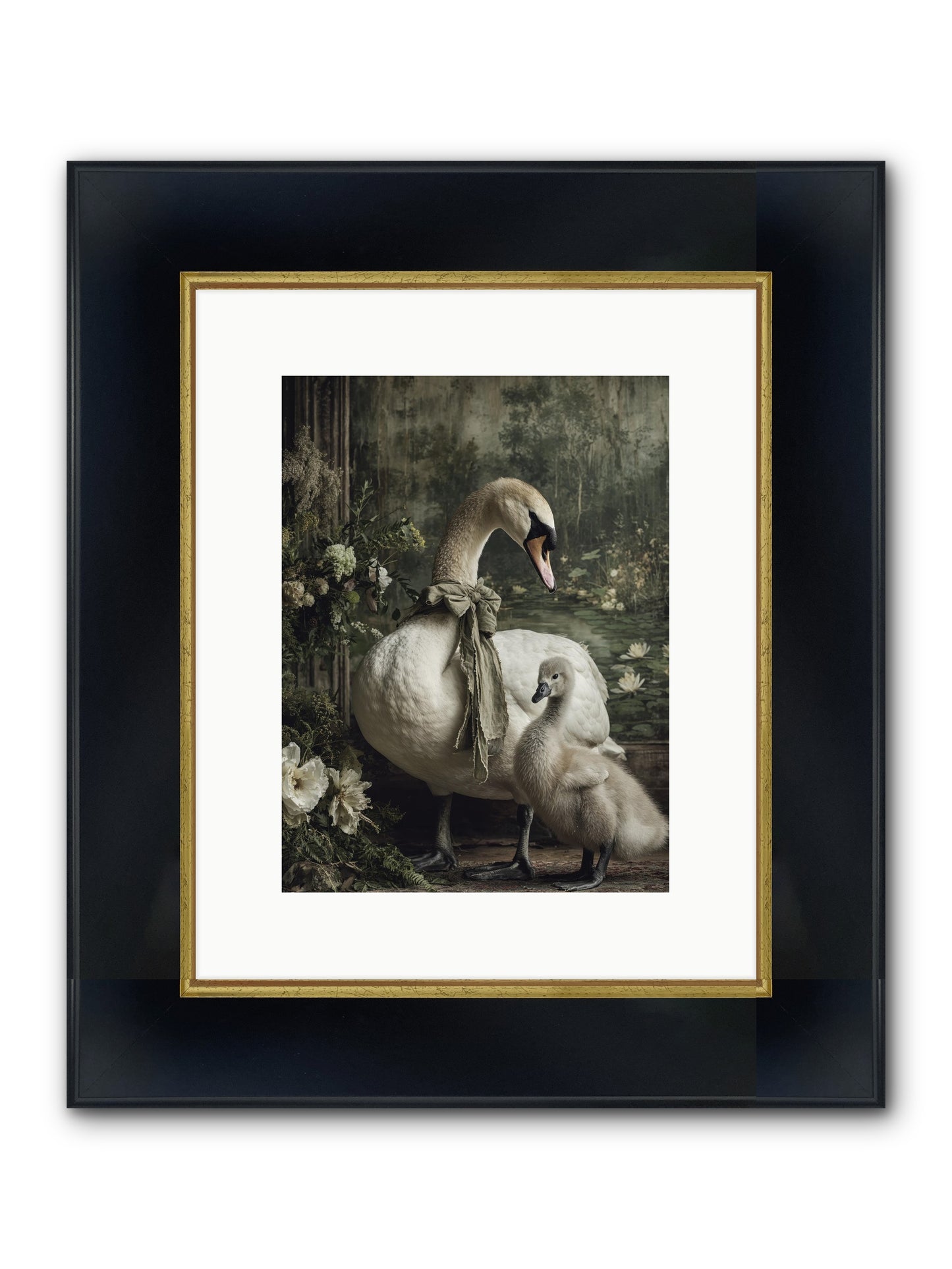 Where Whispers Live Framed Print - Wide Black w/Gold 9x12