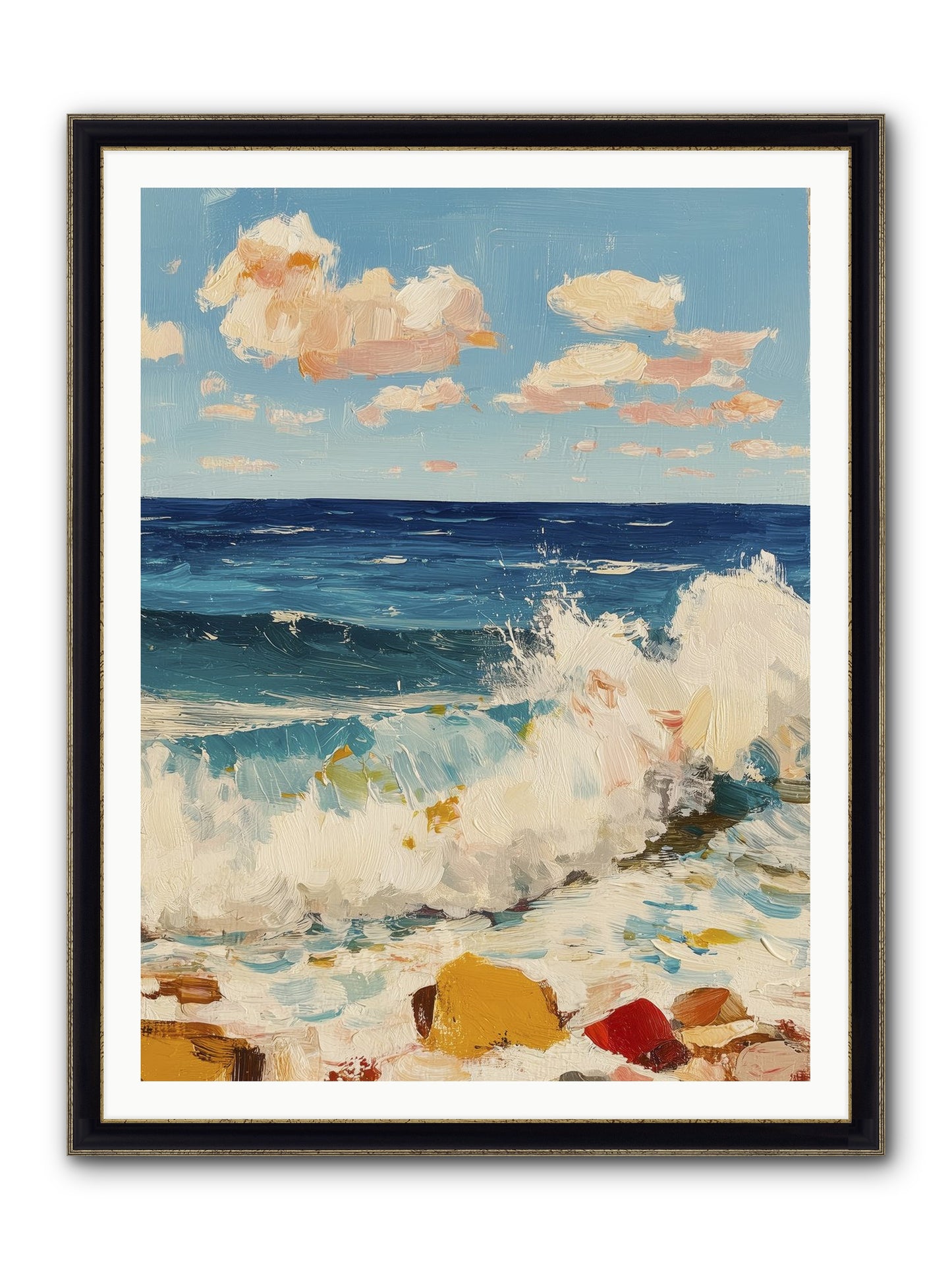 Where Worlds Collide Framed Print - Black & Gold 36x48