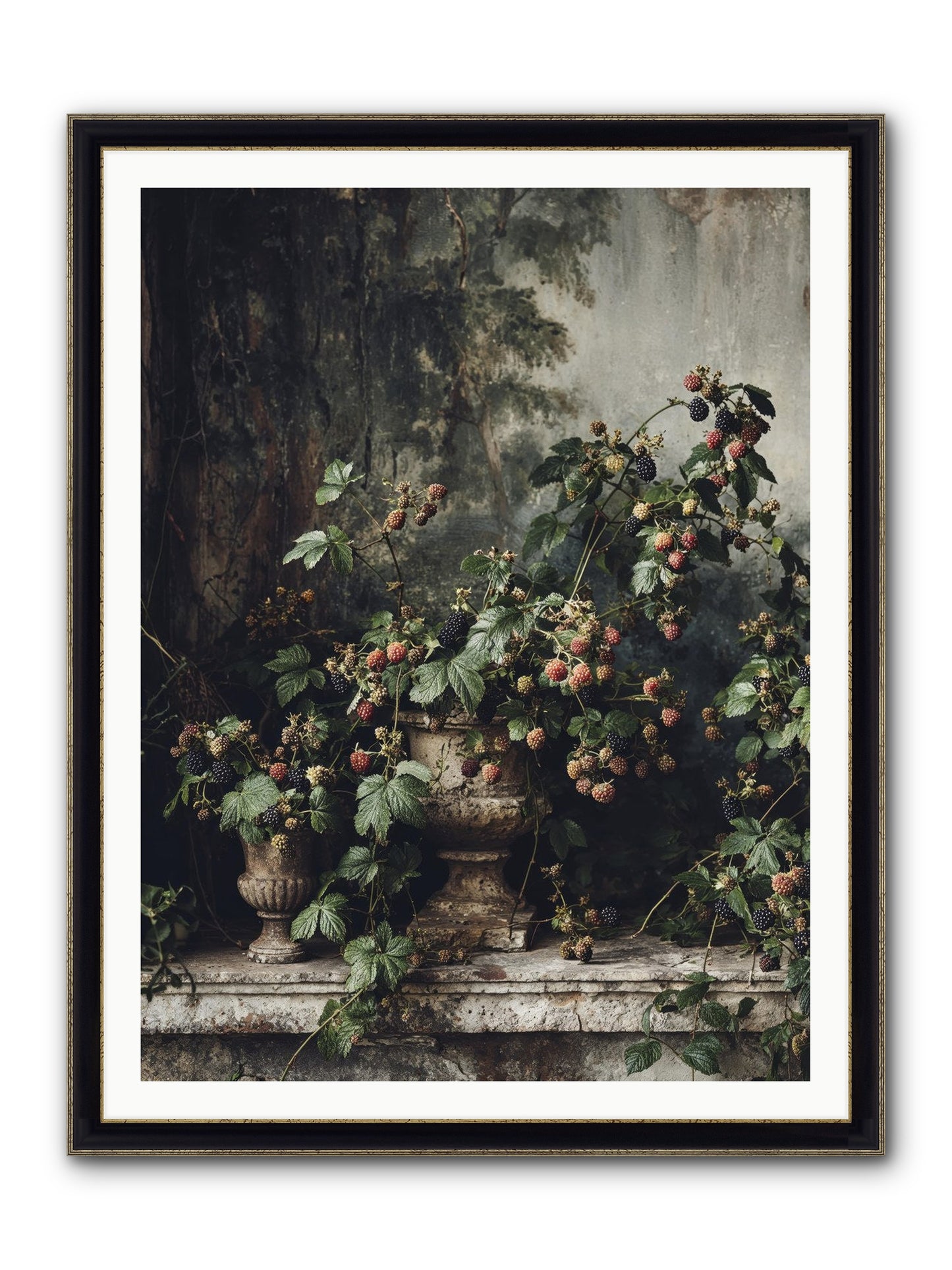 Where Yesterday Lives Framed Print - Black & Gold 36x48