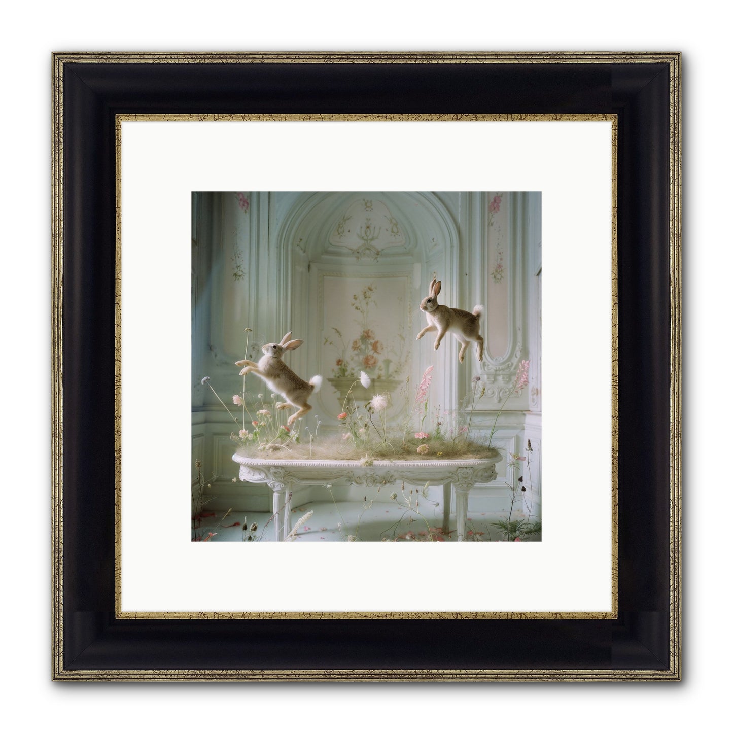 Whimsical Wanderings Framed Print - Black & Gold 10x10