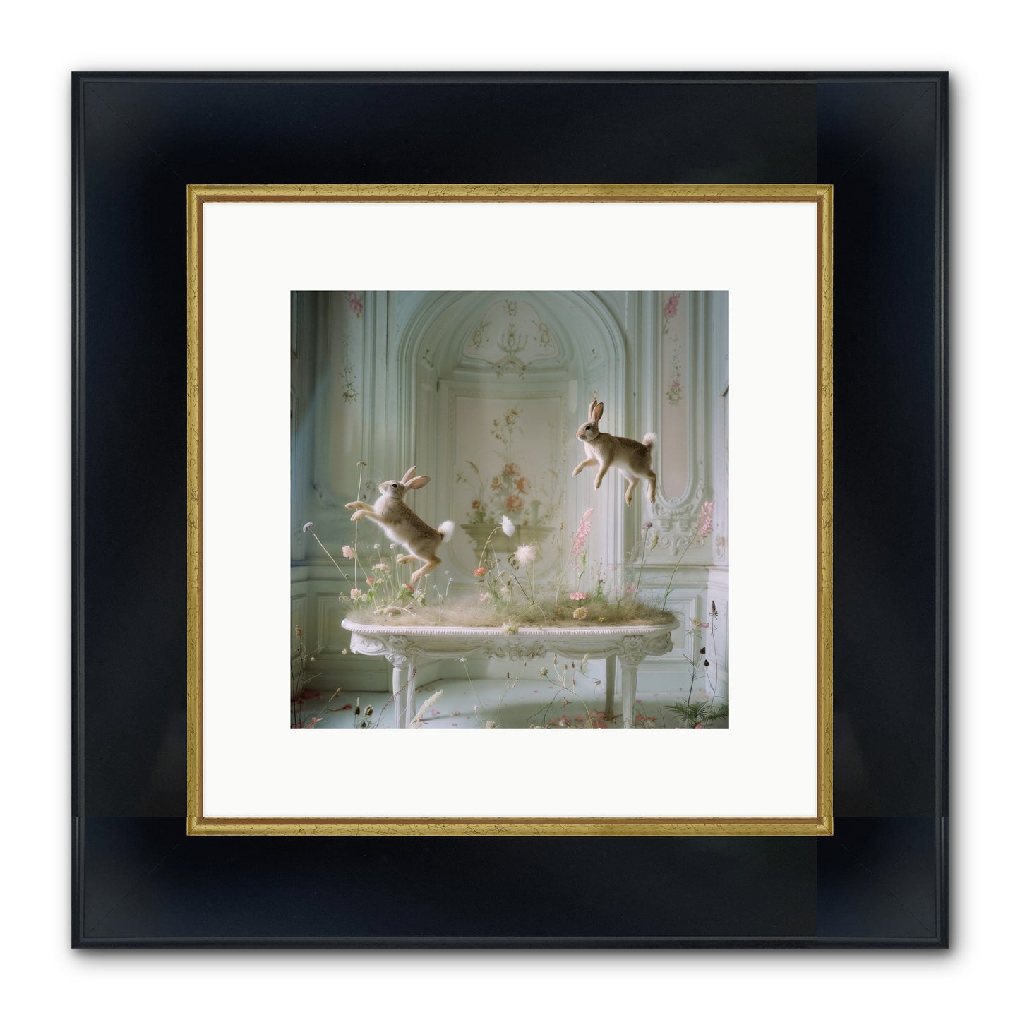 Whimsical Wanderings Framed Print - Wide Black w/Gold 10x10