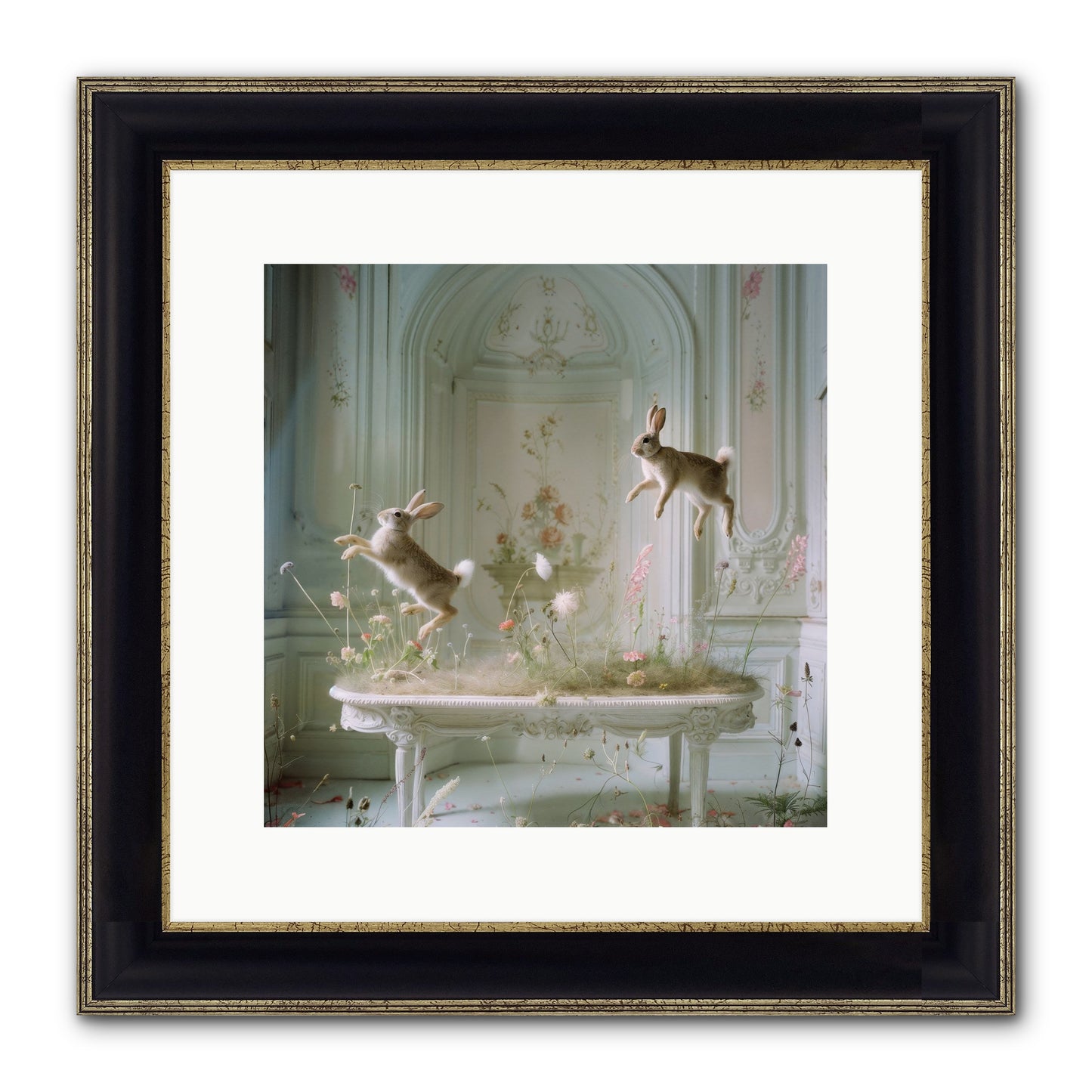 Whimsical Wanderings Framed Print - Black & Gold 12x12