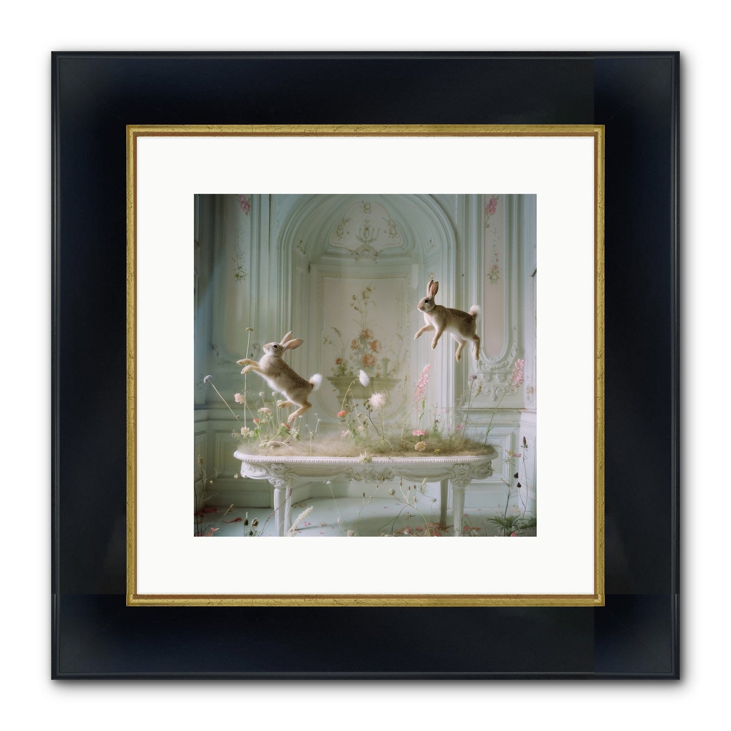 Whimsical Wanderings Framed Print - Wide Black w/Gold 12x12